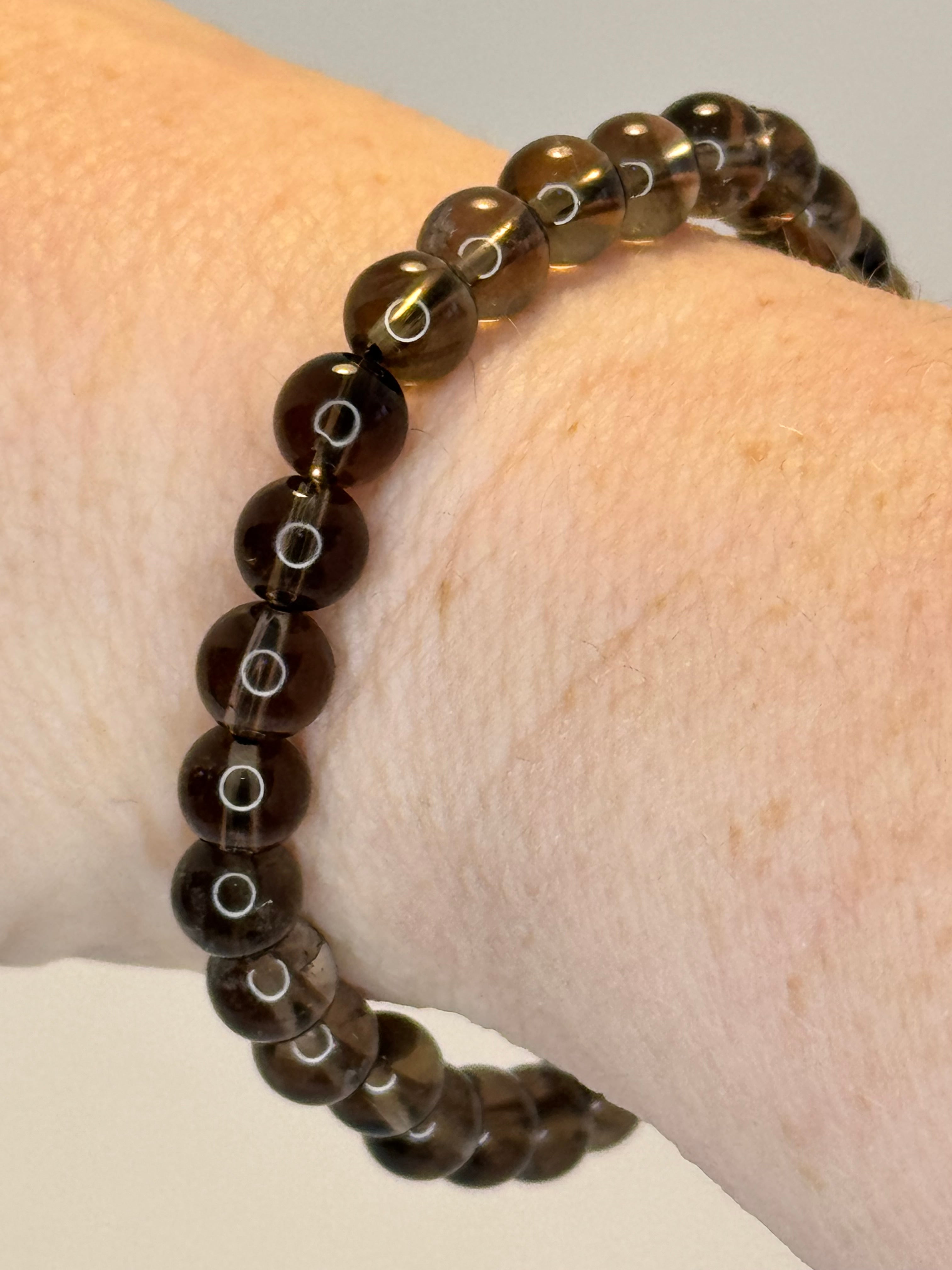 Smoky Quartz Bracelet 6mm or 8mm | Natural Crystal Bead Bracelet | Radiant Crystals UK