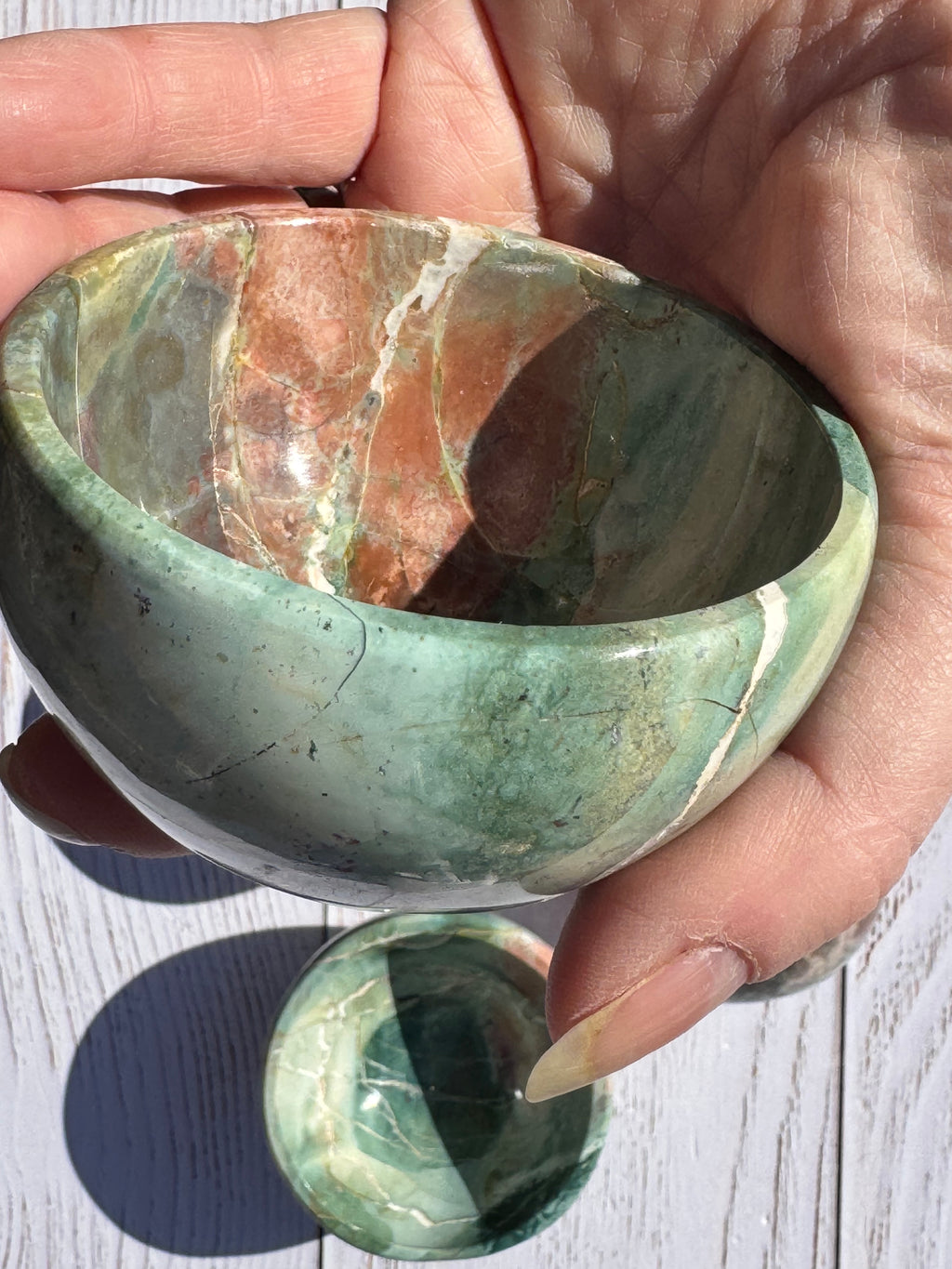 Unicorn Jasper 3inch bowl – Handcrafted Nature Décor | Natural crystal Sculpture |