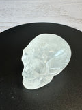 Clear quartz crystal hand carved skull