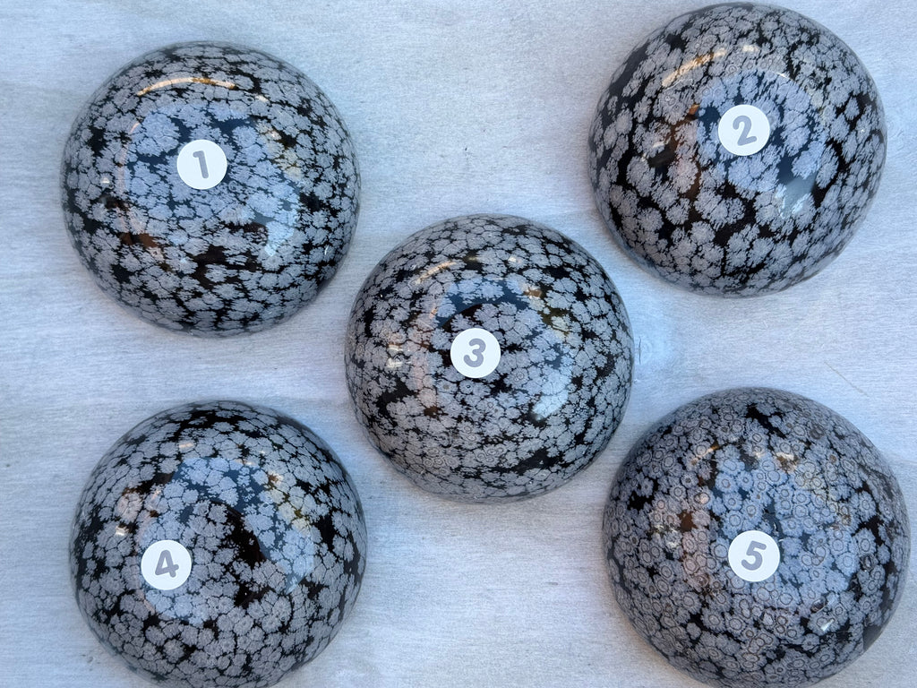 Snowflake obsidian 3inch bowl – Handcrafted Nature Décor | Natural crystal Sculpture