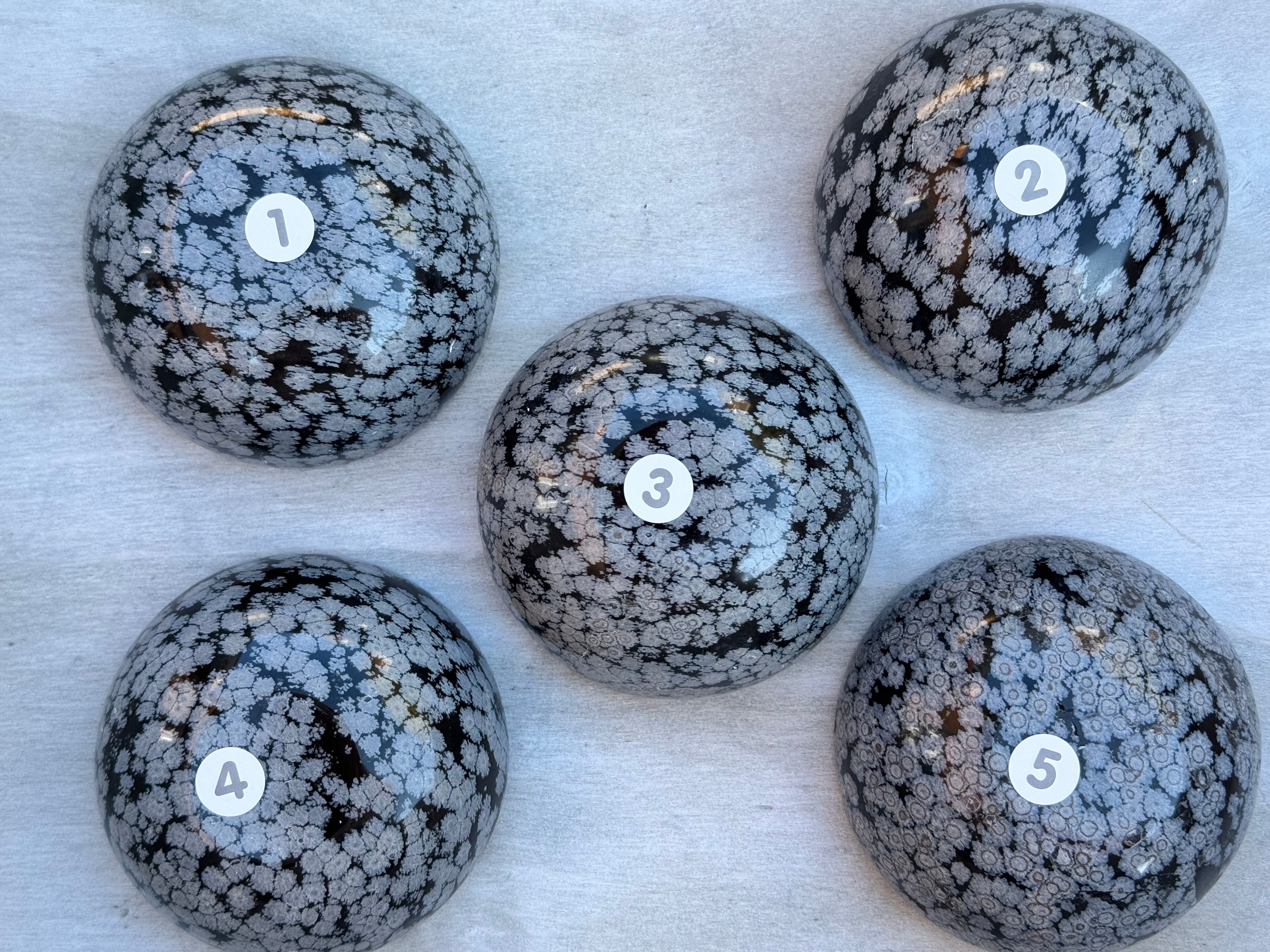 Snowflake obsidian 3inch bowl – Handcrafted Nature Décor | Natural crystal Sculpture