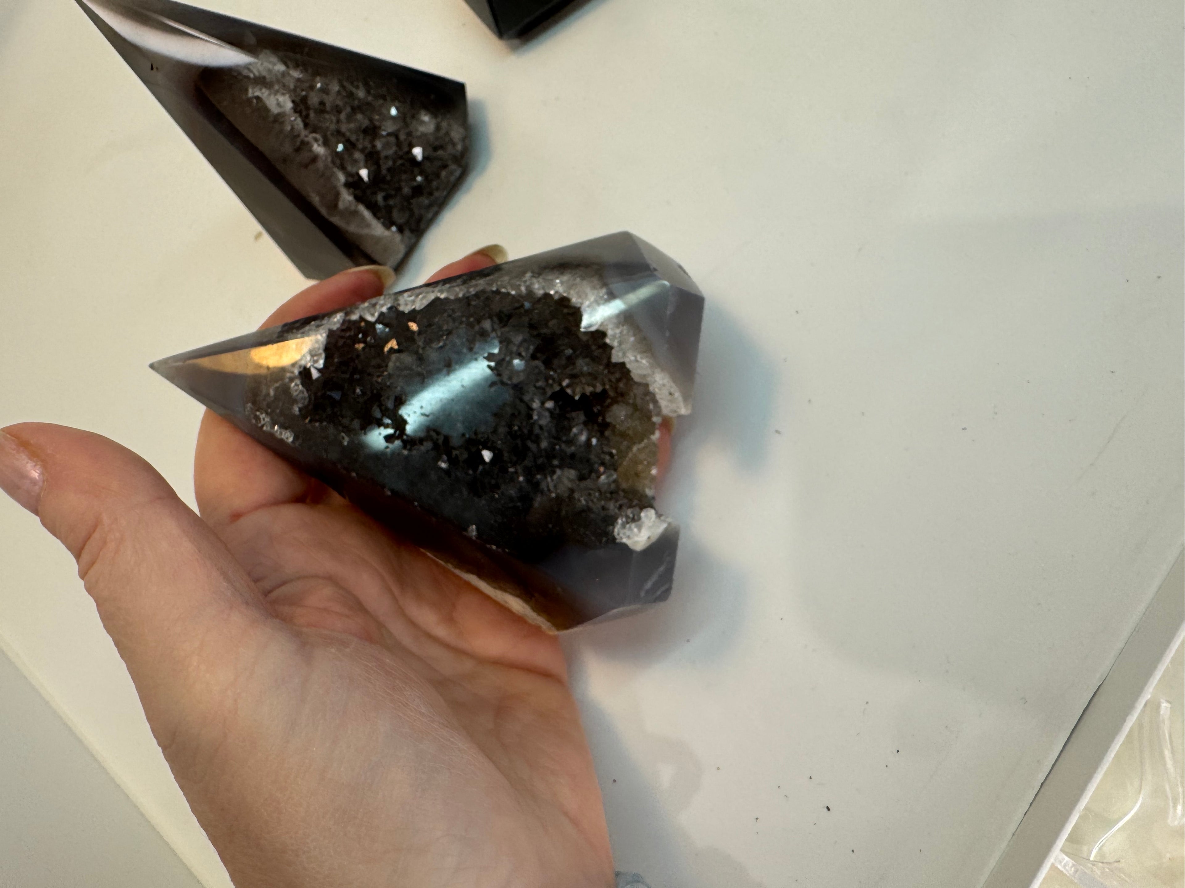 Druzy Agate Crystal Points | Natural Towers One-of-a-Kind Statement Piece | Radiant Crystals UK