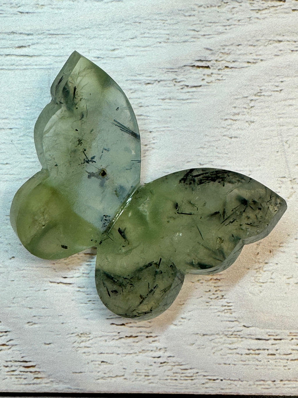 Prehnite Butterfly Carving – Handcrafted Nature Décor | Natural Obsidian Sculpture |