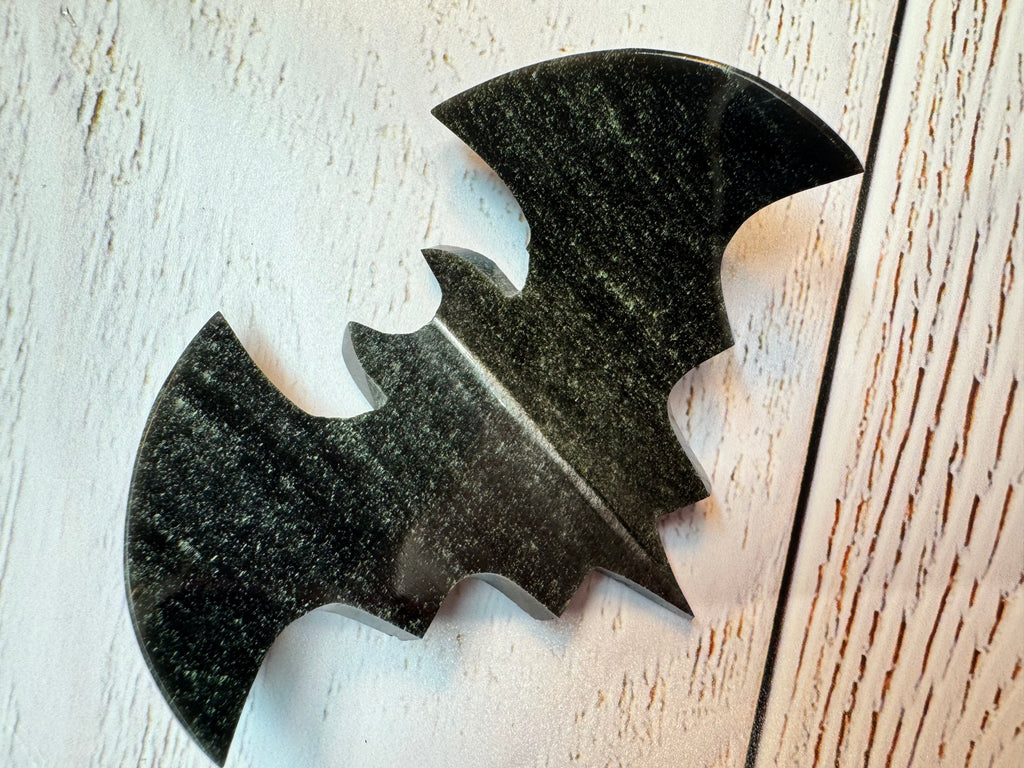 Sliver Sheen Obsidian 3D Bat – Polished Grounding Crystal for Protection, Stability & Emotional Clarity