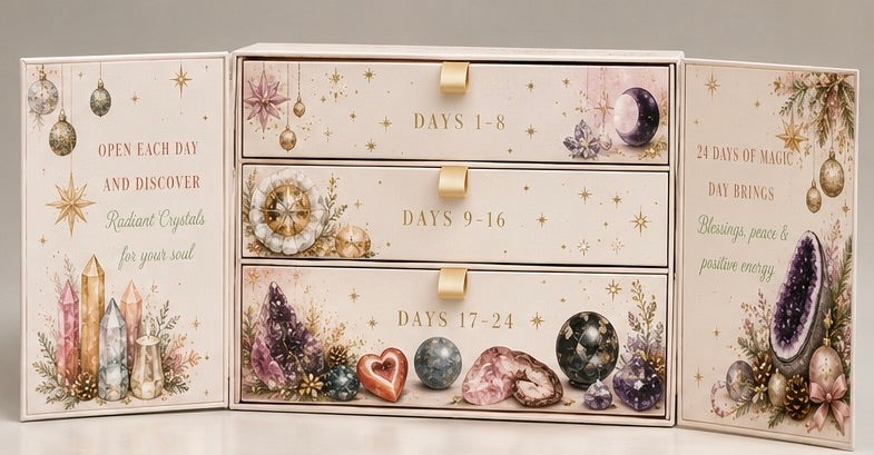 Luxury 24 day Advent Calendar - Radiant Crystals UK. (Pre-order - delivery will be early Oct 2026)
