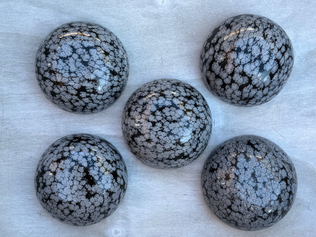 Snowflake obsidian 3inch bowl – Handcrafted Nature Décor | Natural crystal Sculpture