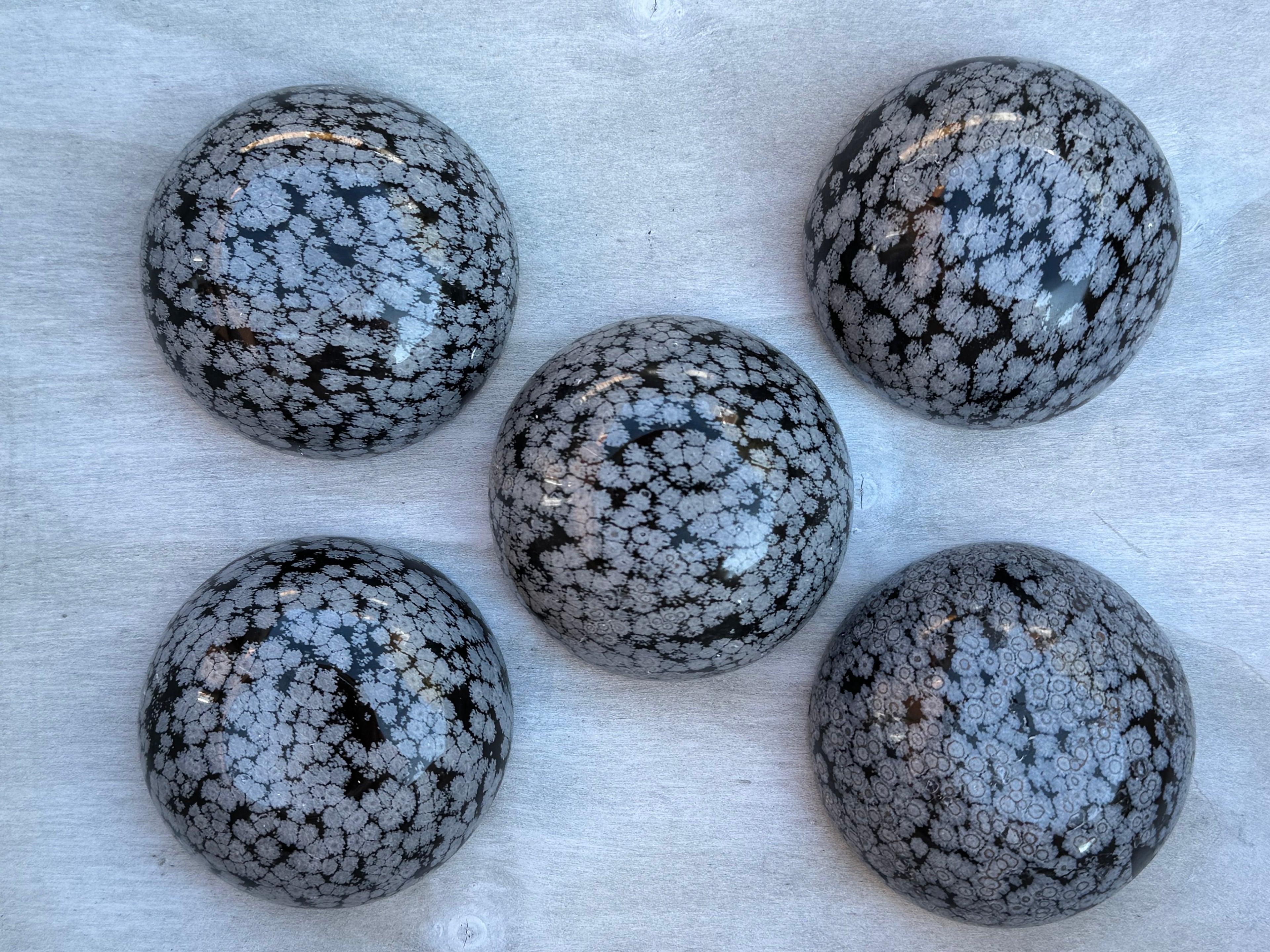 Snowflake obsidian 3inch bowl – Handcrafted Nature Décor | Natural crystal Sculpture