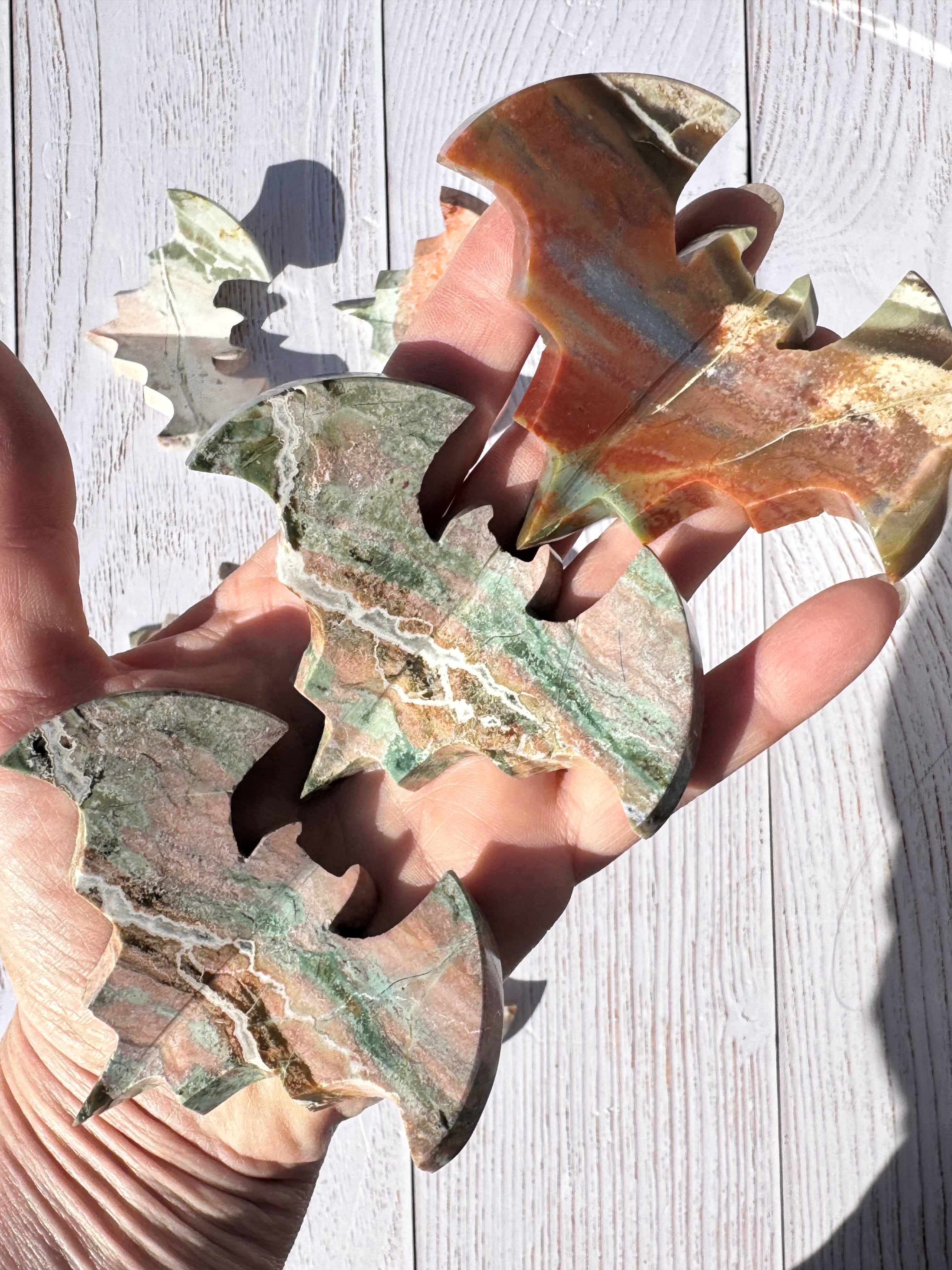 Unicorn Jasper 3d bat carving– Handcrafted Nature Décor | Natural crystal Sculpture | (Copy 2)