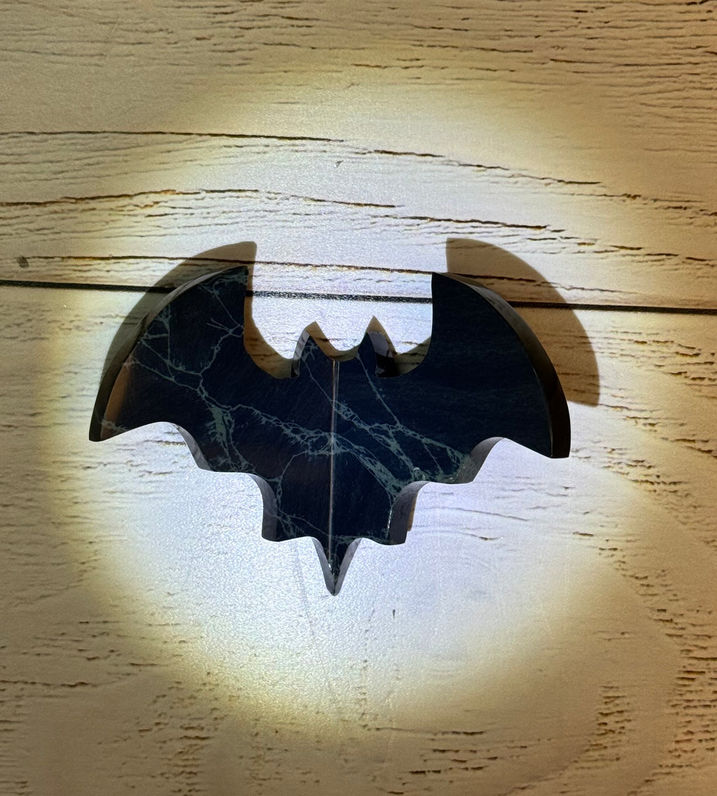 spiderweb Obsidian 3D Bat – Polished Grounding Crystal for Protection, Stability & Emotional Clarity