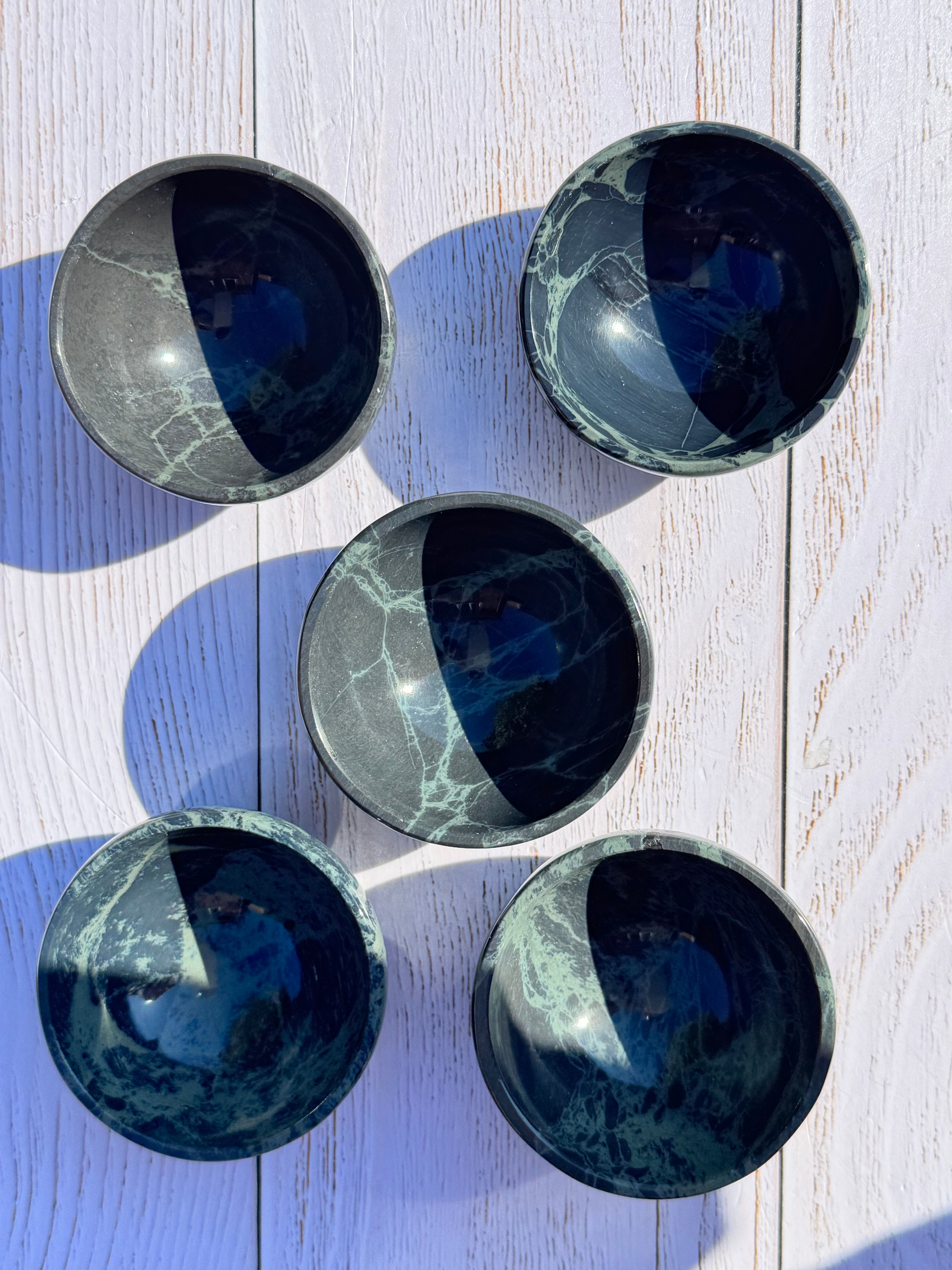 Spiderweb obsidian 3inch bowl – Handcrafted Nature Décor | Natural crystal Sculpture