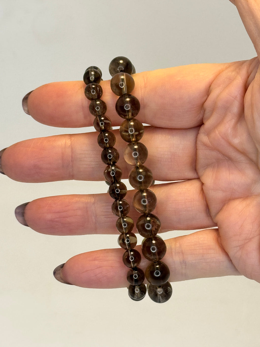 Smoky Quartz Bracelet 6mm or 8mm | Natural Crystal Bead Bracelet | Radiant Crystals UK