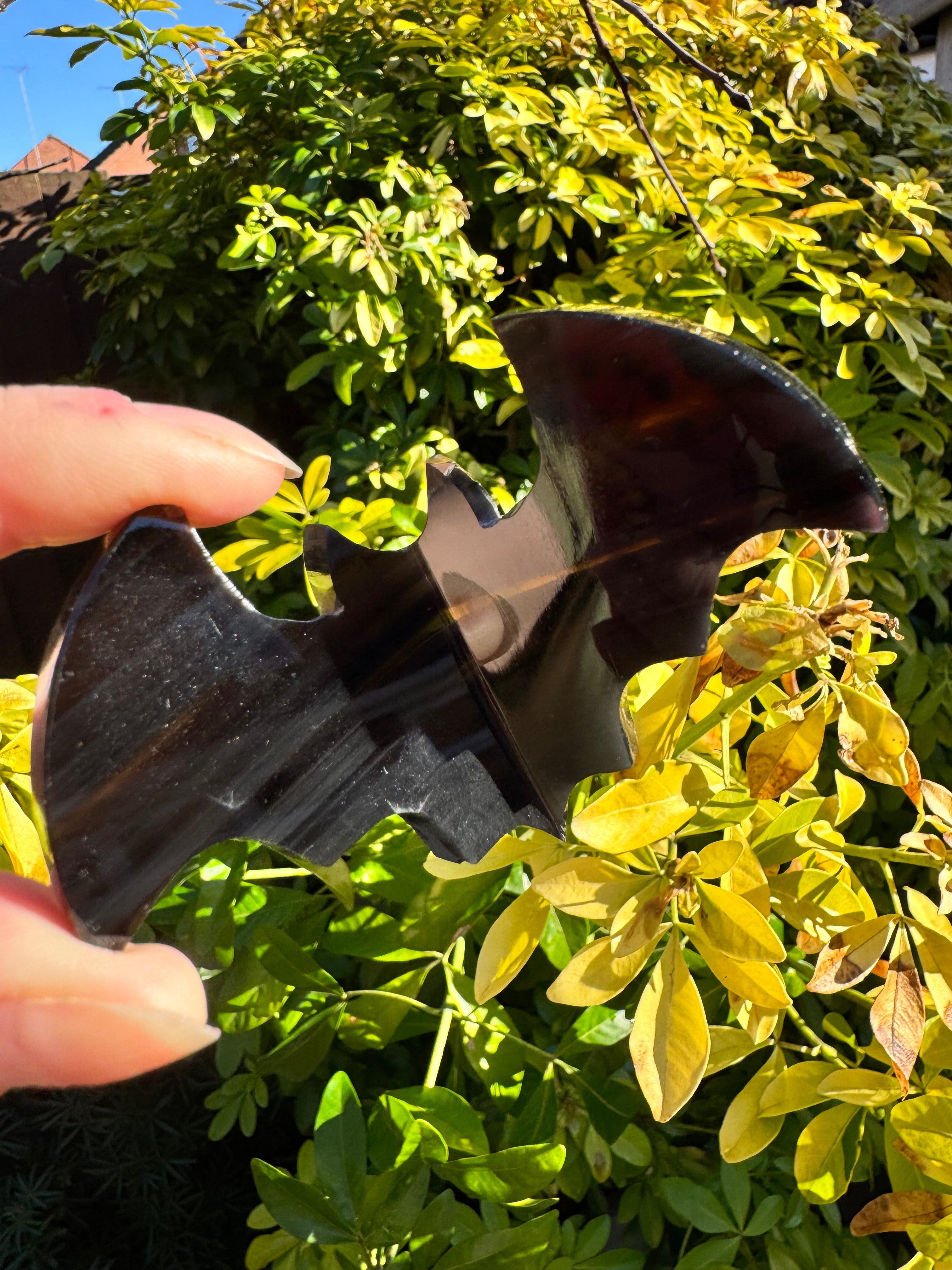 Midnight Lace Obsidian Butterfly Carving – Handcrafted Nature Décor | Natural Obsidian Sculpture |