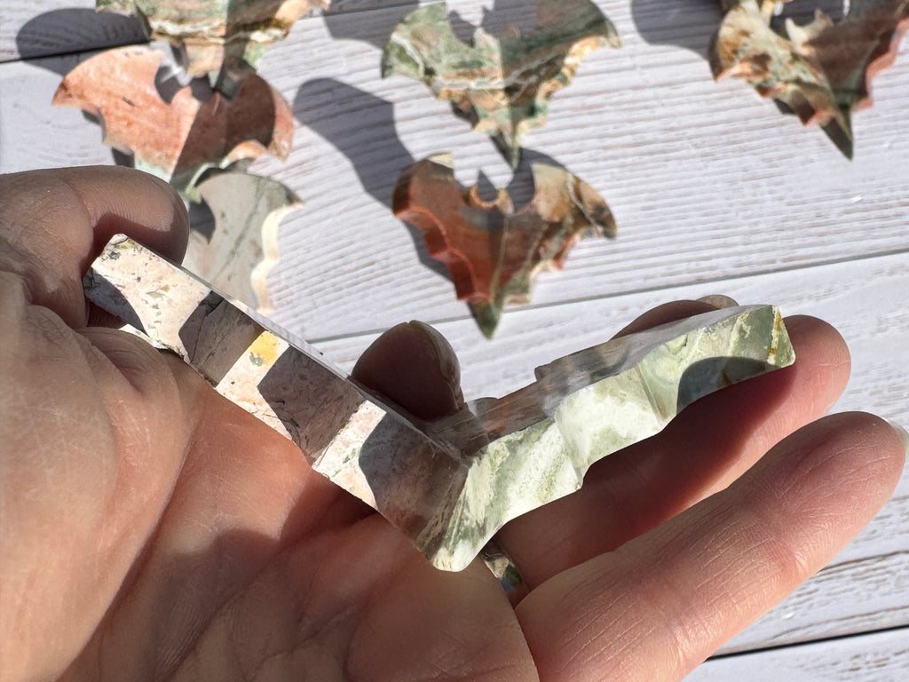 Unicorn Jasper 3d bat carving– Handcrafted Nature Décor | Natural crystal Sculpture | (Copy 2)