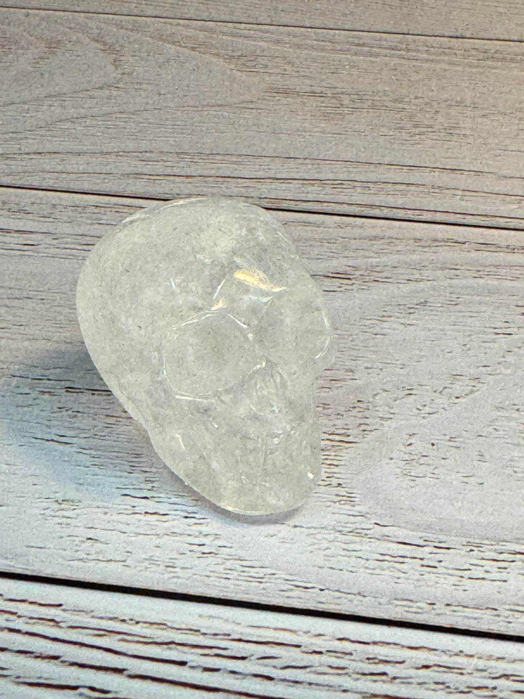 Clear quartz crystal hand carved skull