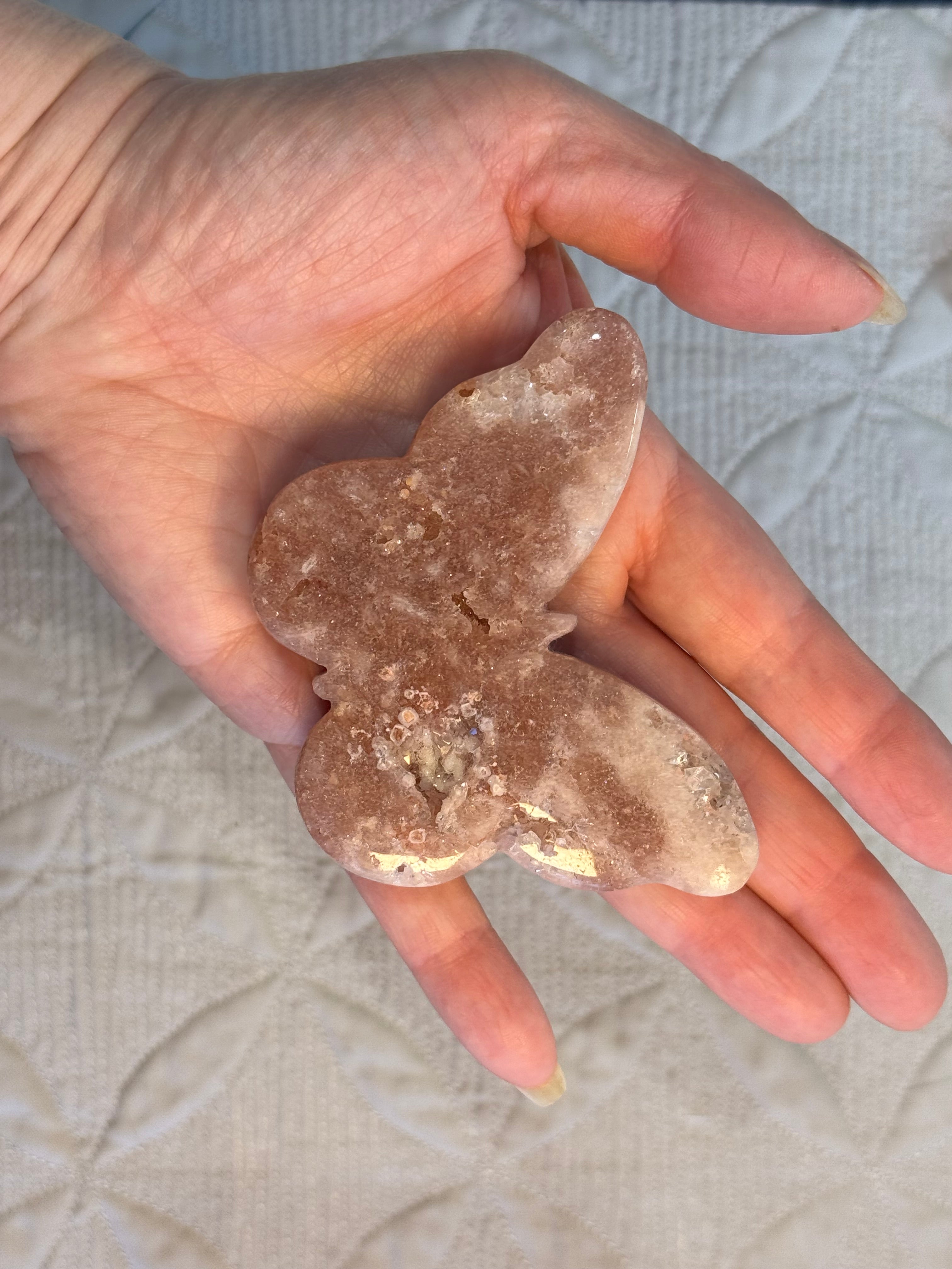 Pink Amethyst Butterfly - Druzy Crystal , from Brazil - Radiant Crystals UK