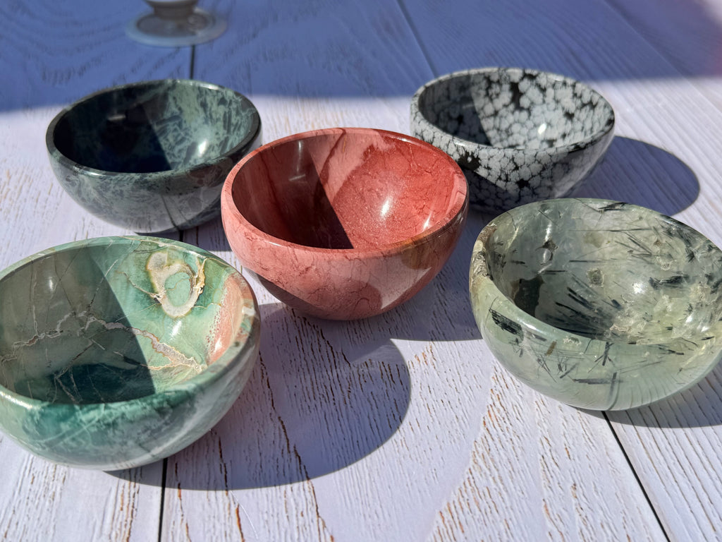 Spiderweb obsidian 3inch bowl – Handcrafted Nature Décor | Natural crystal Sculpture