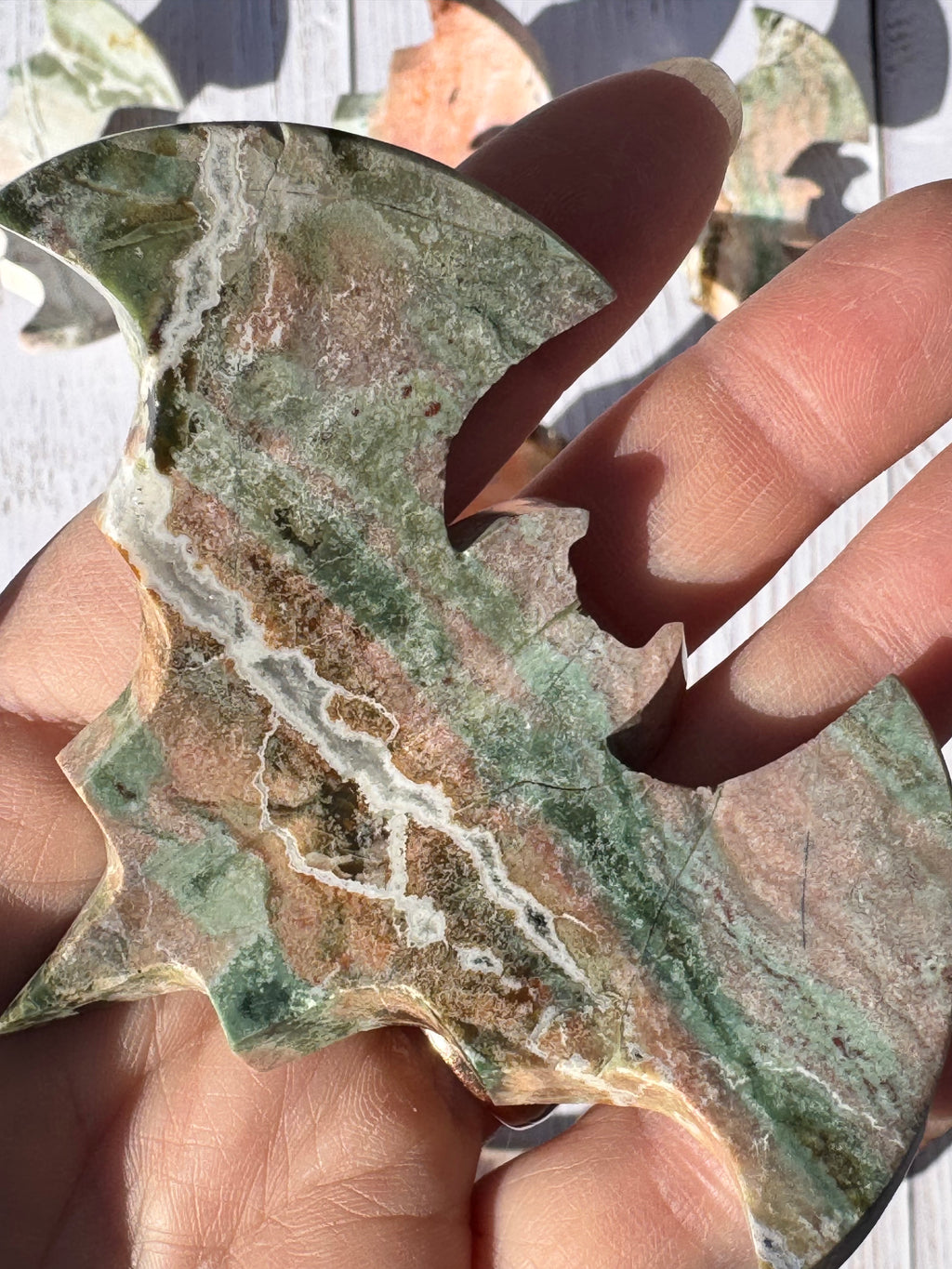 Unicorn Jasper 3d bat carving– Handcrafted Nature Décor | Natural crystal Sculpture | (Copy 2)