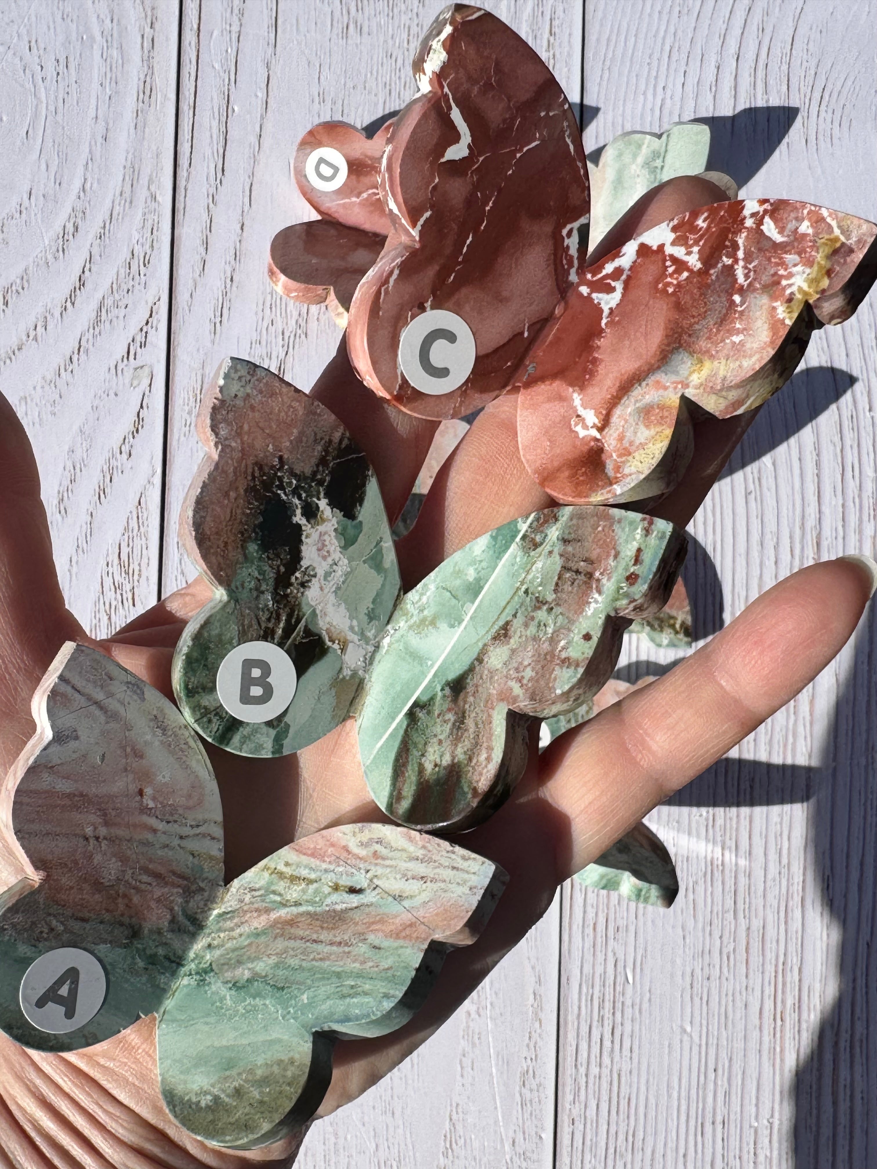 Unicorn Jasper 3d butterfly carving– Handcrafted Nature Décor | Natural crystal Sculpture | (Copy)