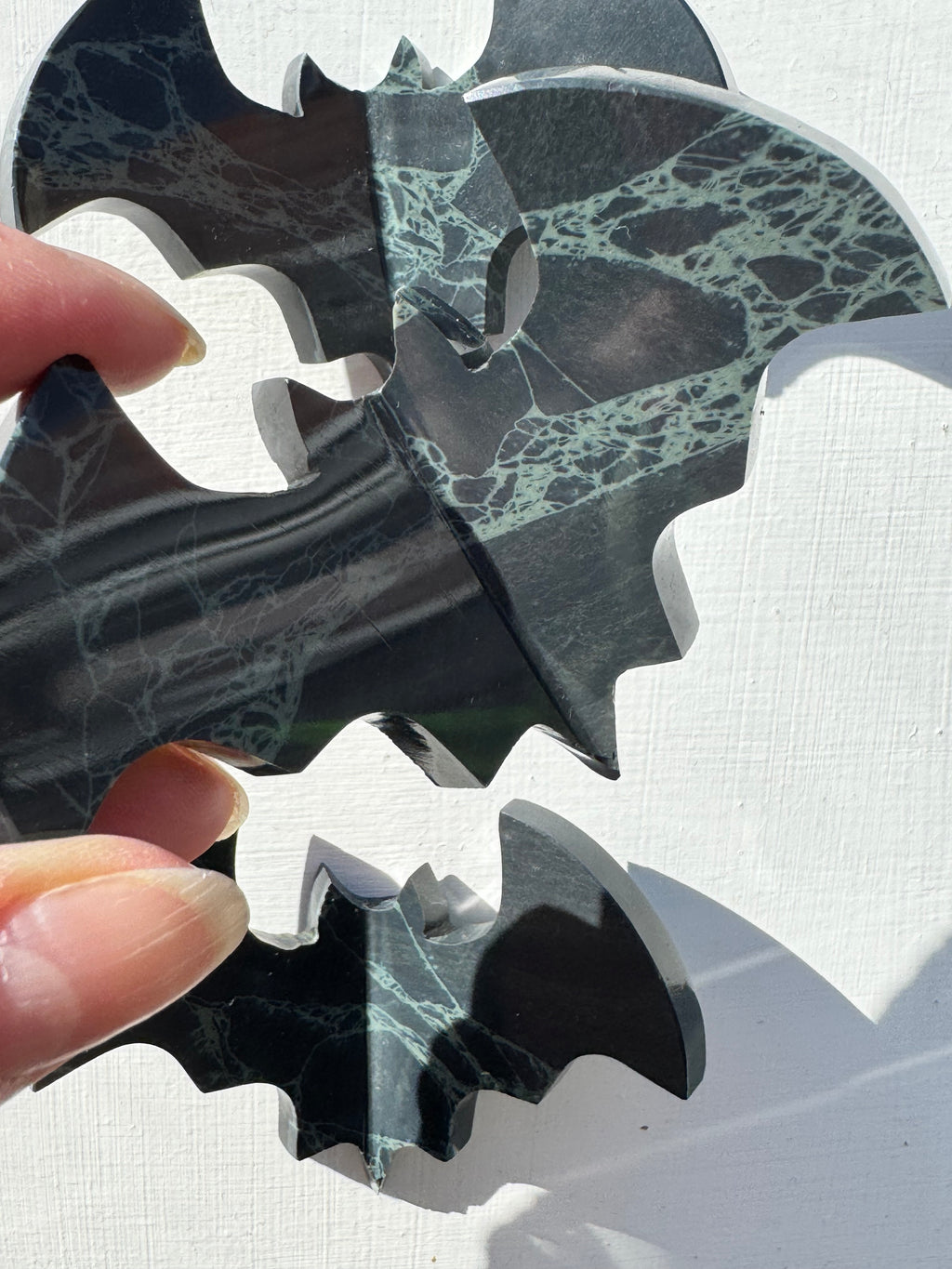 spiderweb Obsidian 3D Bat – Polished Grounding Crystal for Protection, Stability & Emotional Clarity