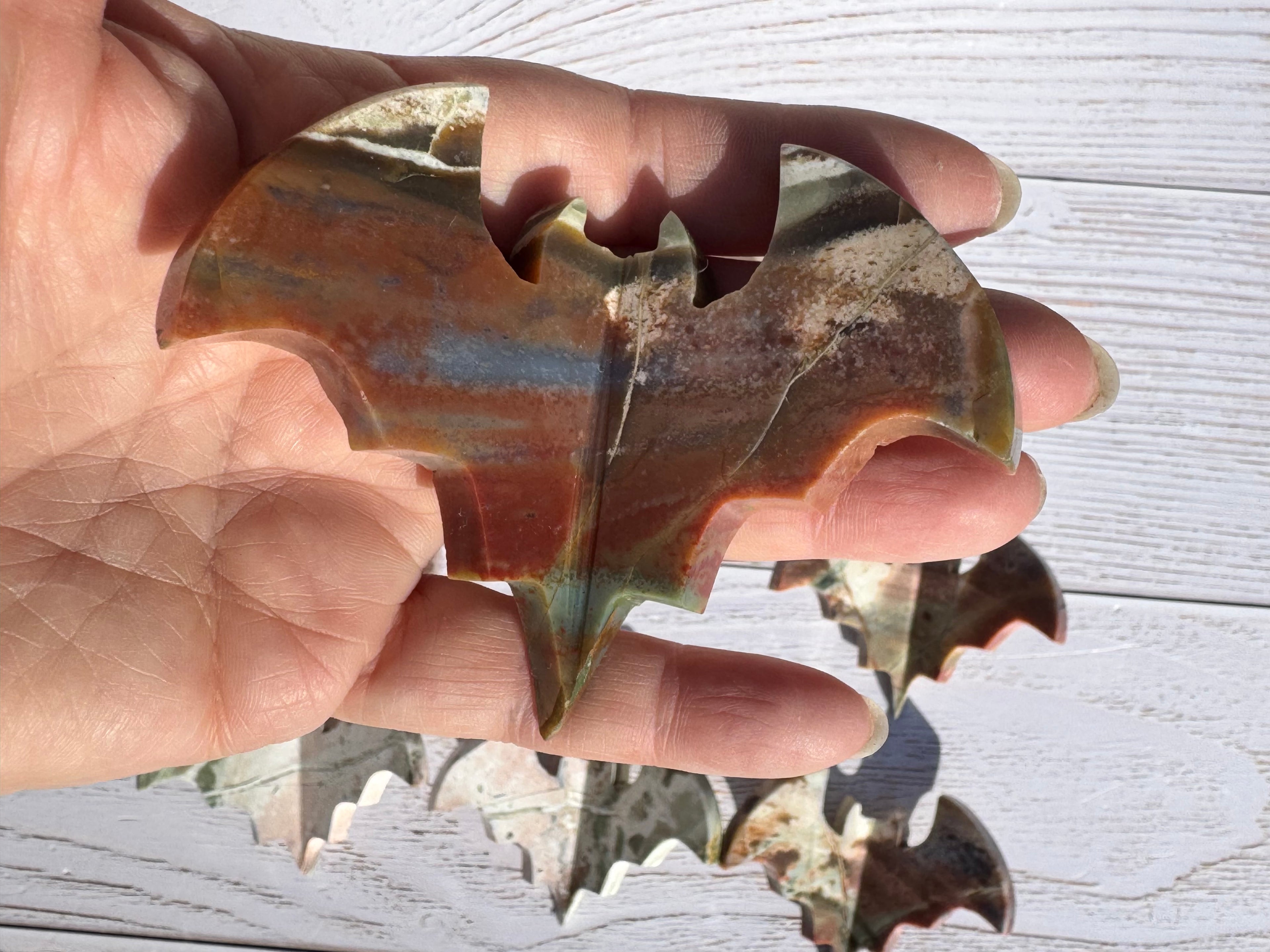 Unicorn Jasper 3d bat carving– Handcrafted Nature Décor | Natural crystal Sculpture | (Copy 2)