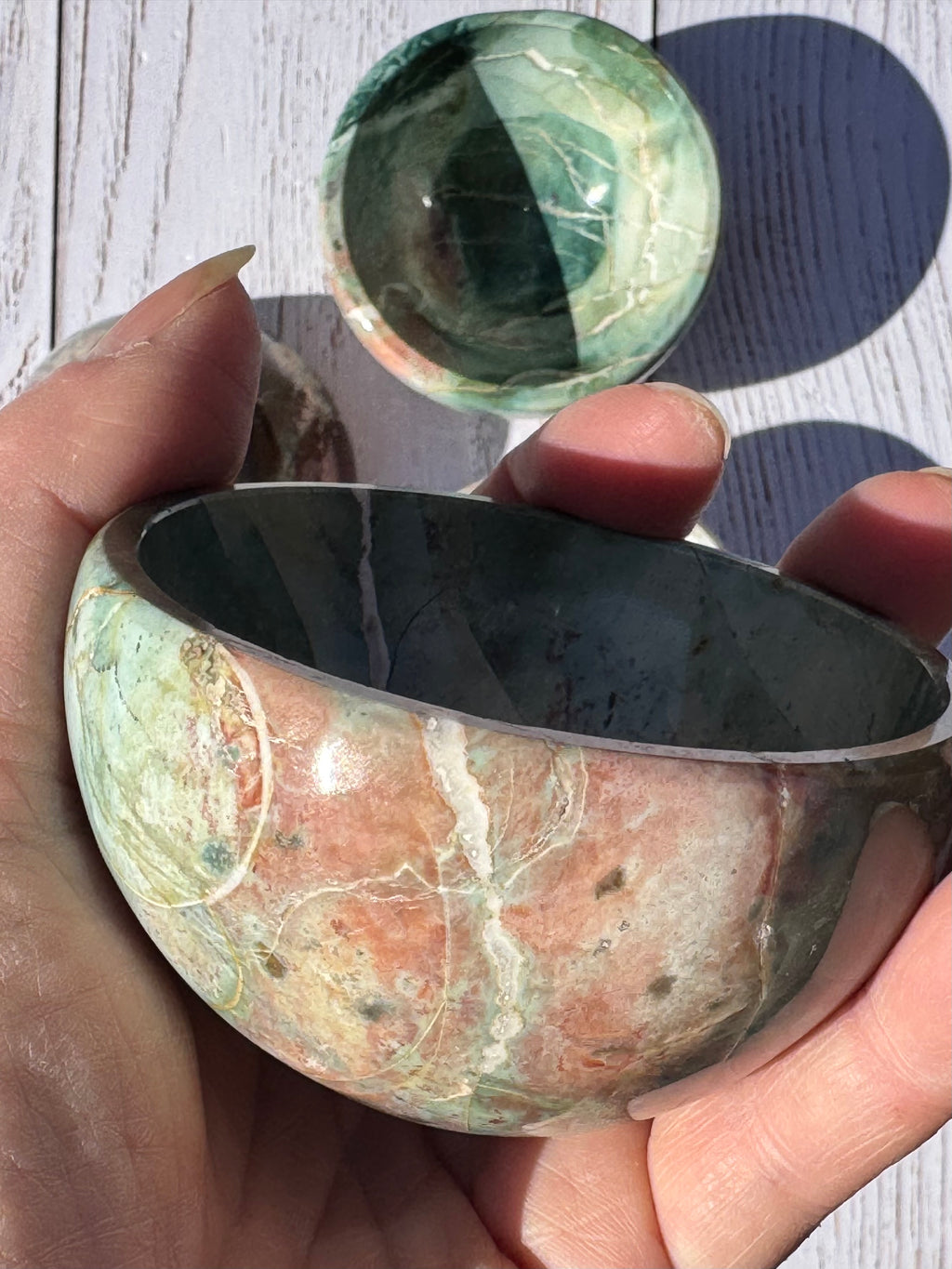 Unicorn Jasper 3inch bowl – Handcrafted Nature Décor | Natural crystal Sculpture |