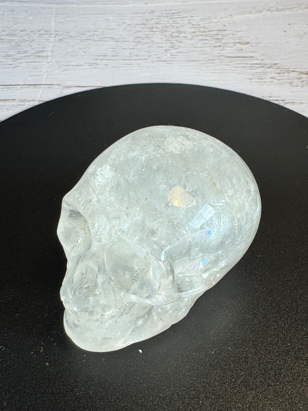 Clear quartz crystal hand carved skull