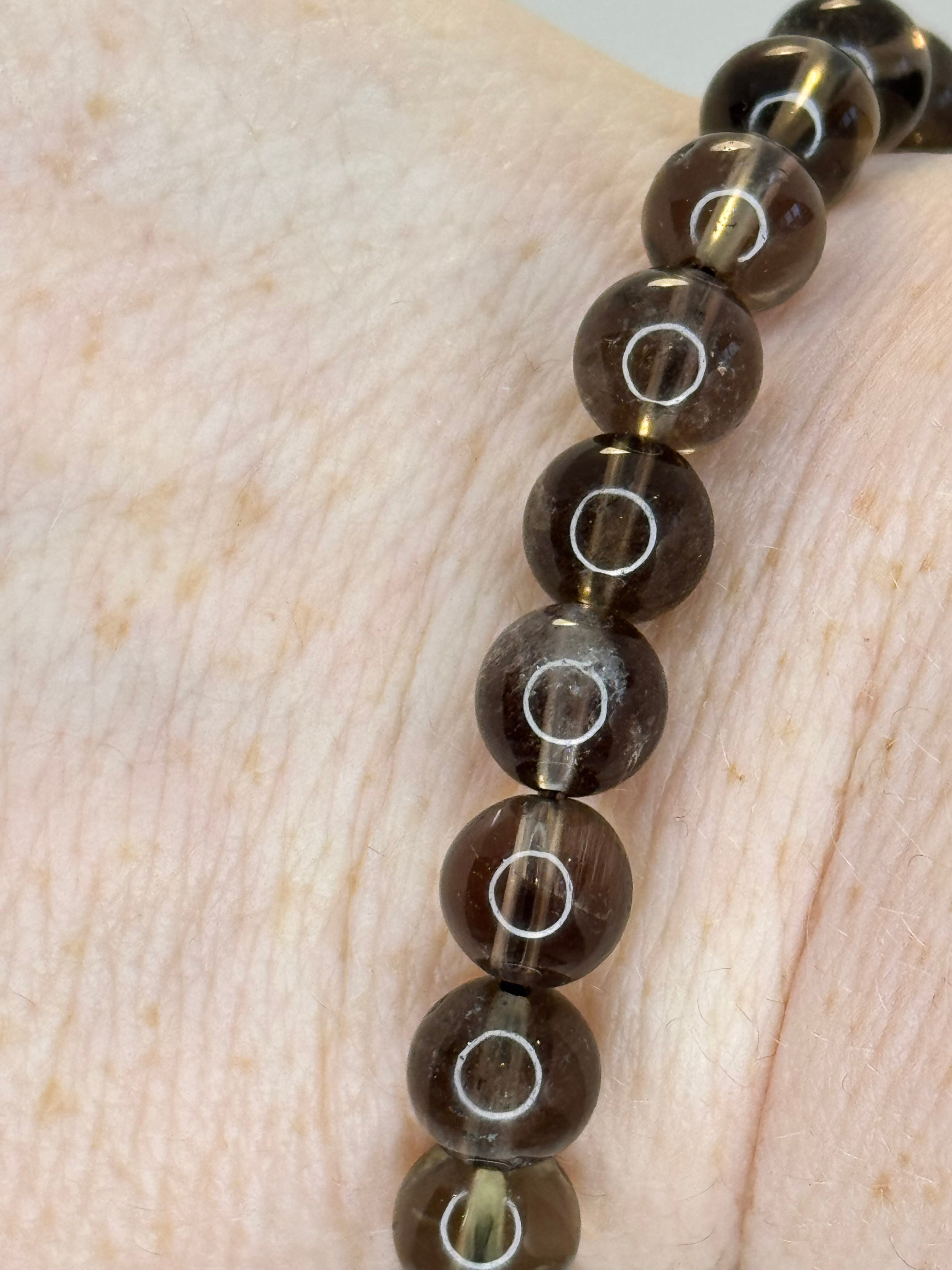 Smoky Quartz Bracelet 6mm or 8mm | Natural Crystal Bead Bracelet | Radiant Crystals UK