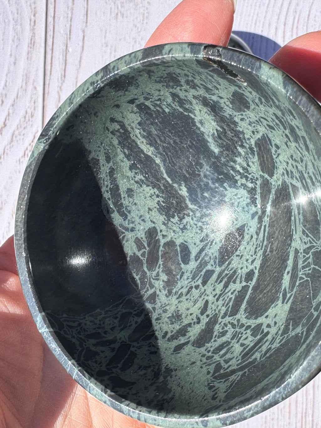 Spiderweb obsidian 3inch bowl – Handcrafted Nature Décor | Natural crystal Sculpture