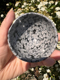Snowflake obsidian 3inch bowl – Handcrafted Nature Décor | Natural crystal Sculpture