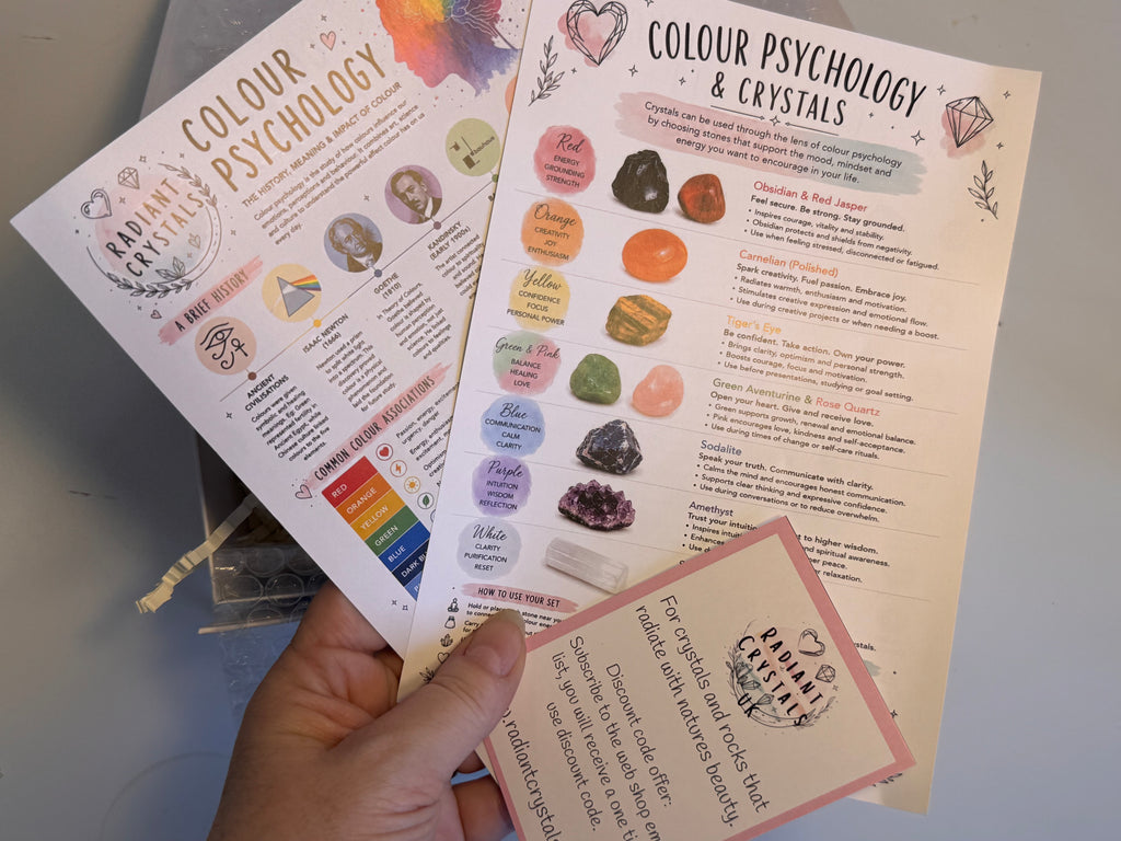 Colour Psychology Crystal Kit | Crystal Healing Gift | Self Care Gift | Mindfulness Box | Meditation Crystals | Wellness Gift