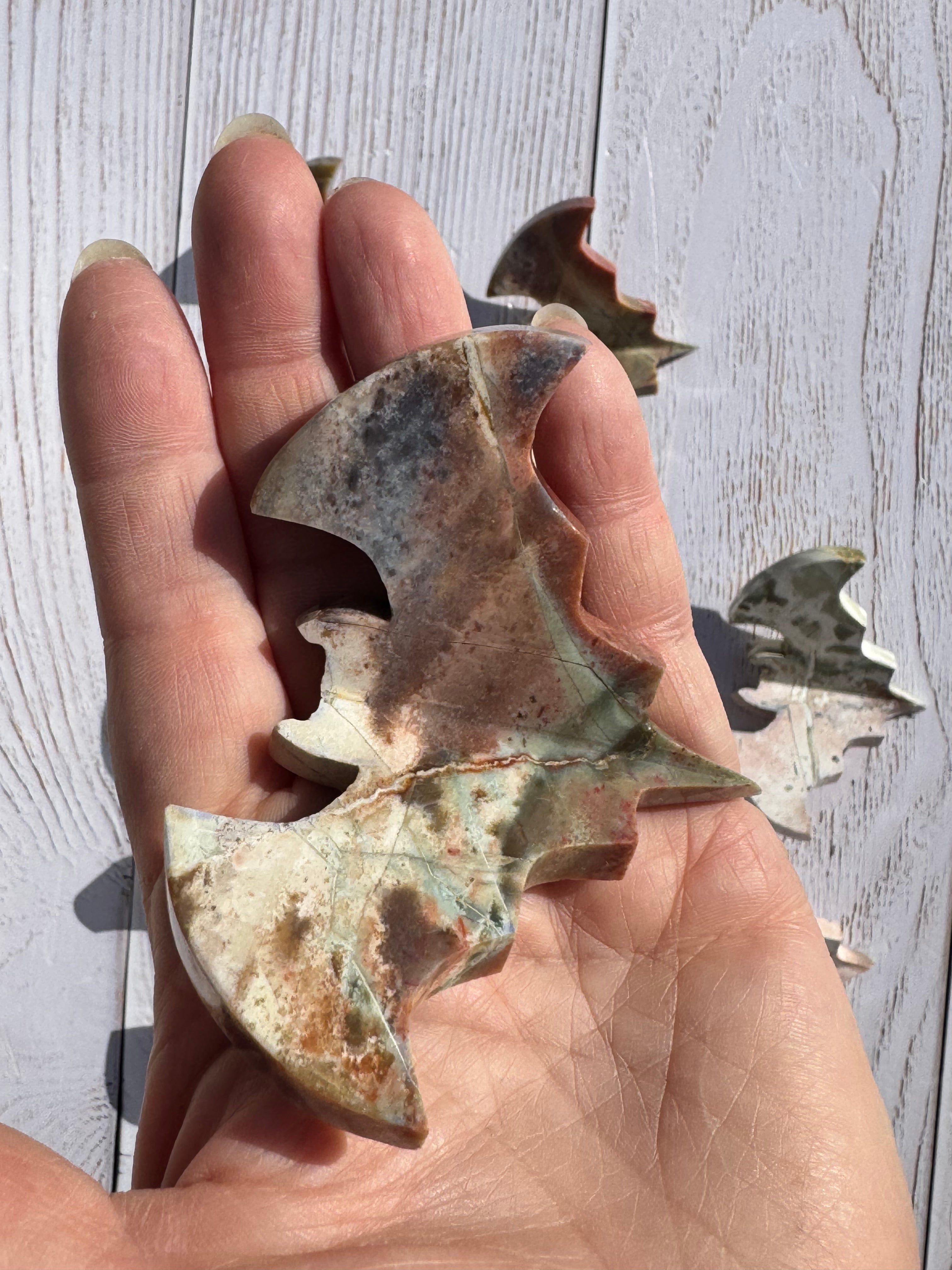 Unicorn Jasper 3d bat carving– Handcrafted Nature Décor | Natural crystal Sculpture | (Copy 2)