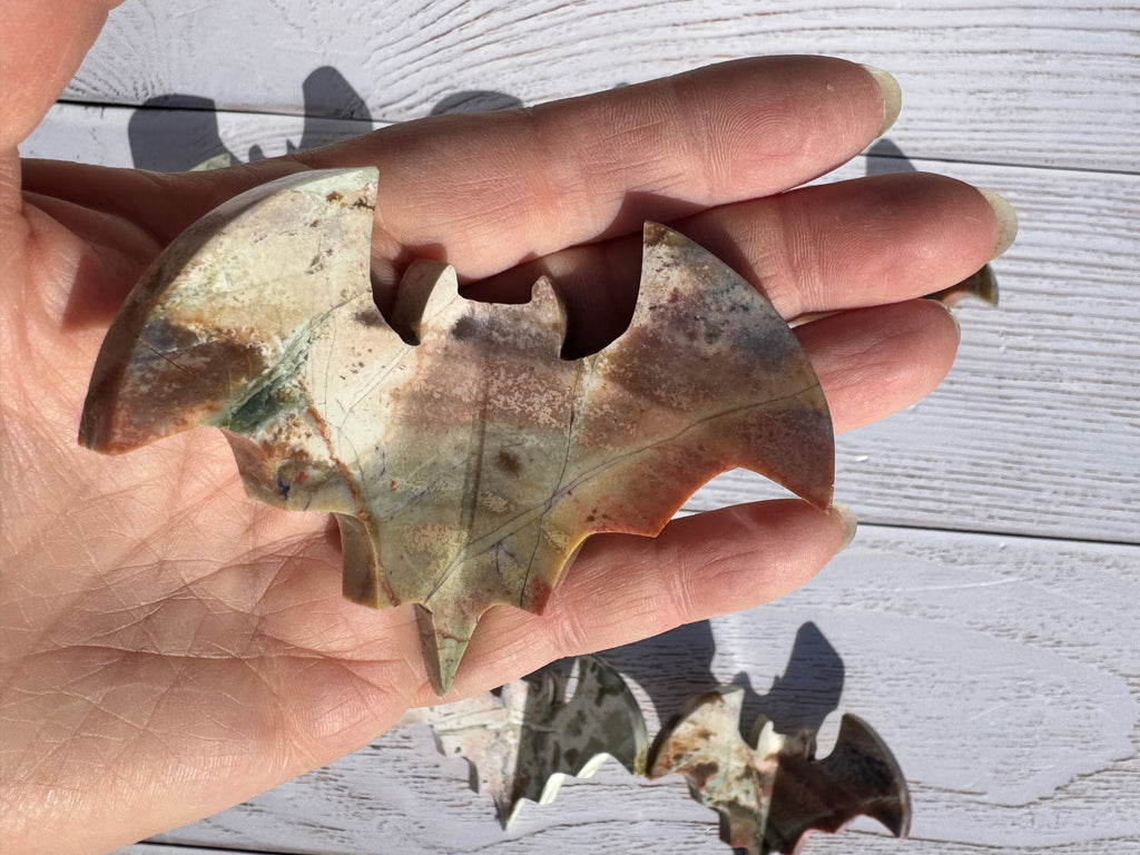 Unicorn Jasper 3d bat carving– Handcrafted Nature Décor | Natural crystal Sculpture | (Copy 2)