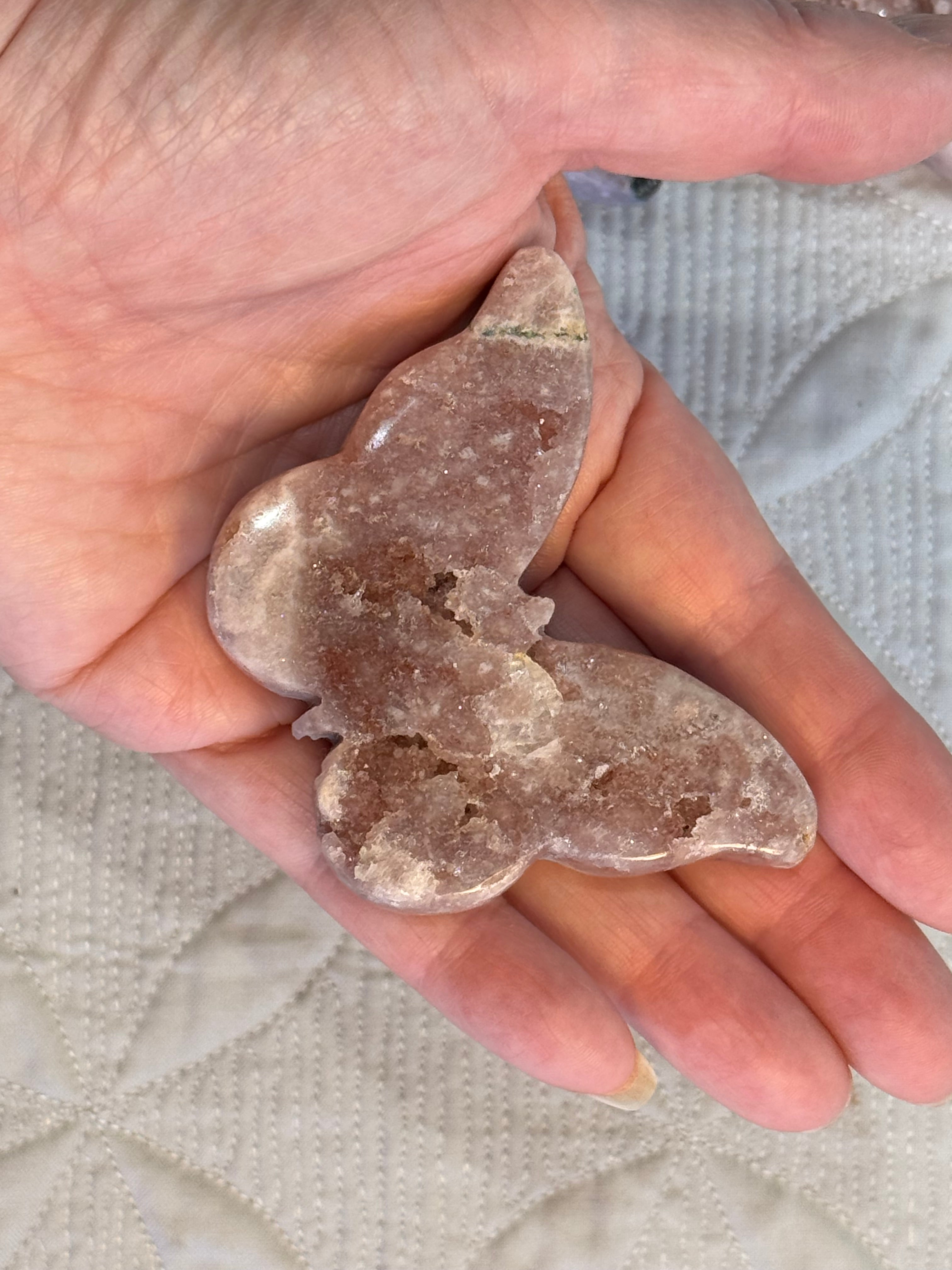 Pink Amethyst Butterfly - Druzy Crystal , from Brazil - Radiant Crystals UK
