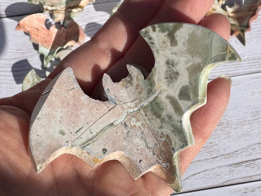 Unicorn Jasper 3d bat carving– Handcrafted Nature Décor | Natural crystal Sculpture | (Copy 2)