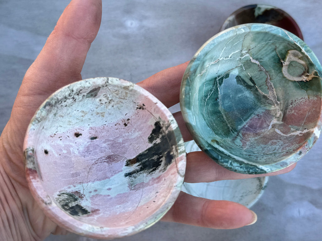 Unicorn Jasper 3inch bowl – Handcrafted Nature Décor | Natural crystal Sculpture |