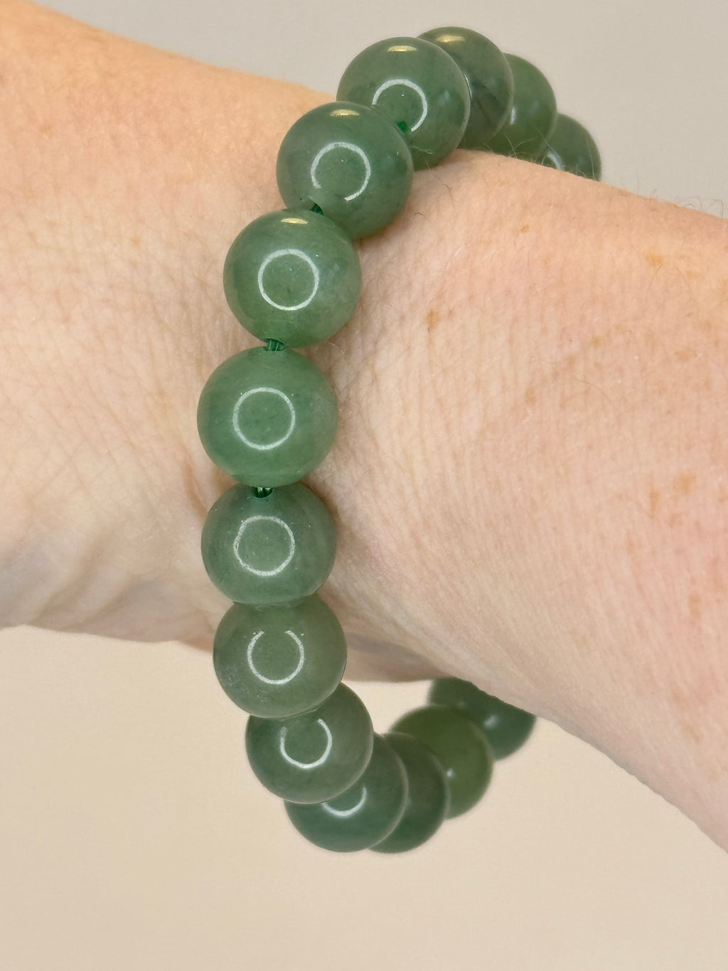 Jadeite Bracelet 10mm | Natural Green Crystal Bead Bracelet | Radiant Crystals UK