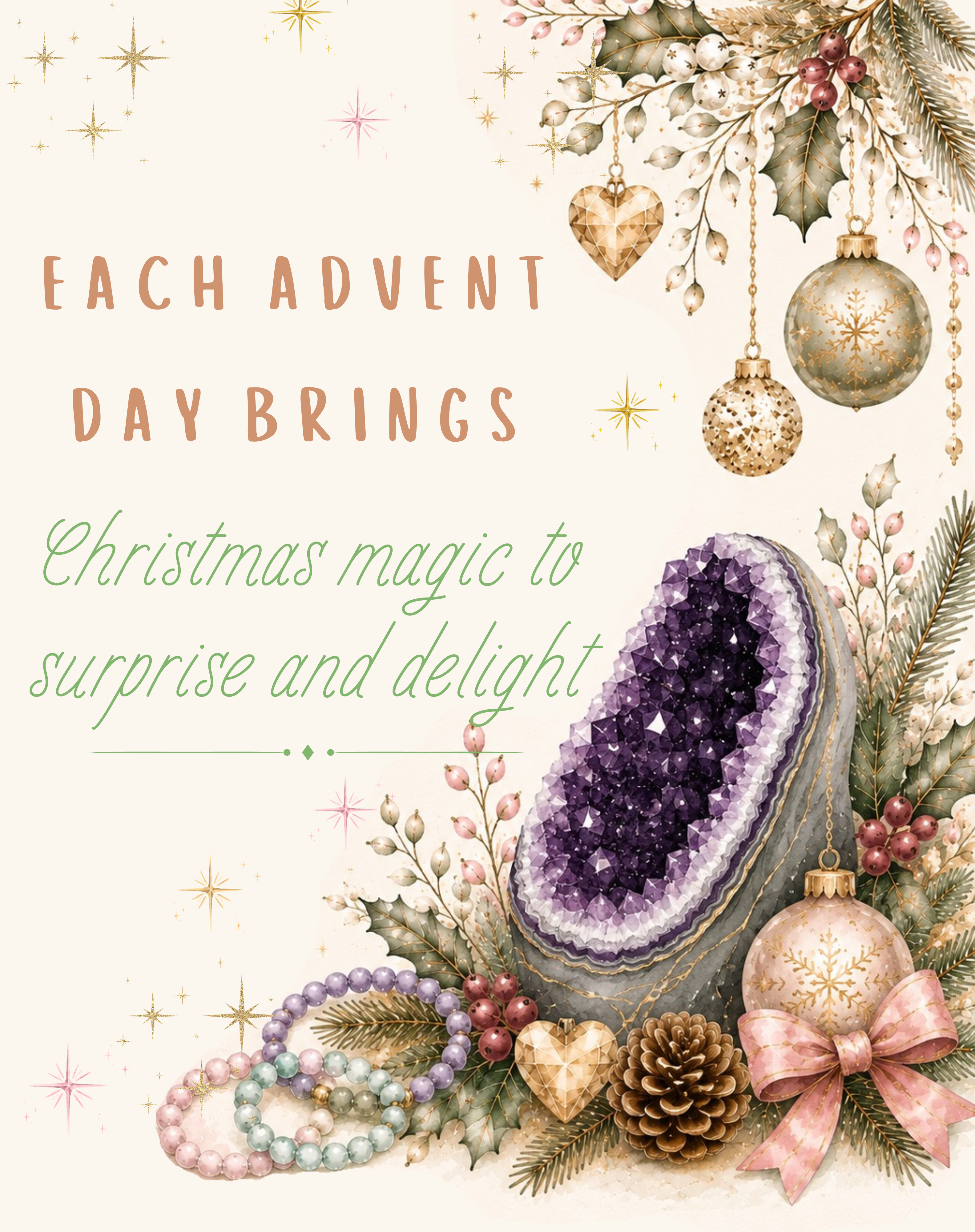 Luxury 24 day Advent Calendar - Radiant Crystals UK. (Pre-order - delivery will be early Oct 2026)