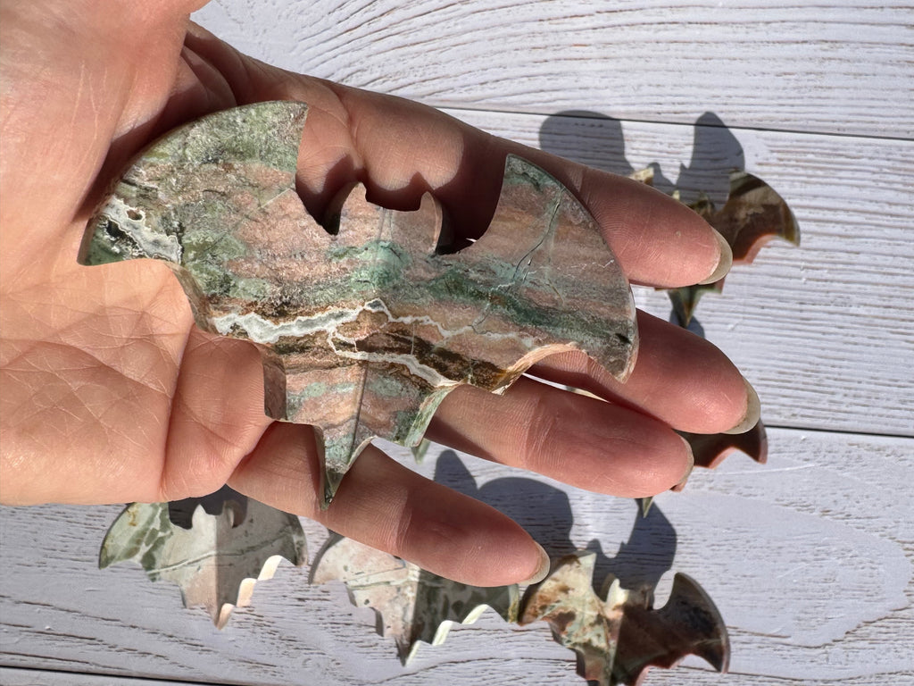 Unicorn Jasper 3d bat carving– Handcrafted Nature Décor | Natural crystal Sculpture | (Copy 2)