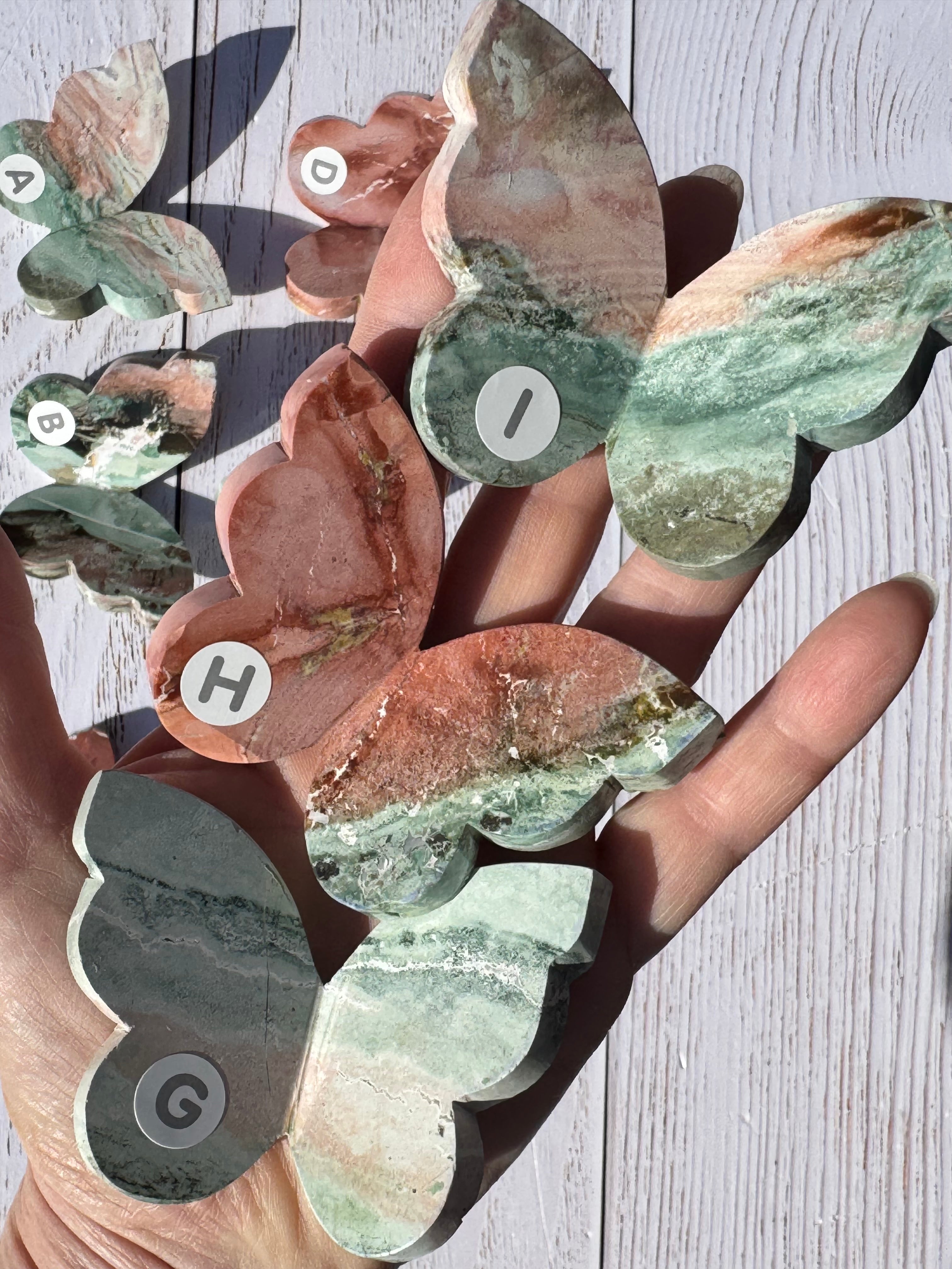 Unicorn Jasper 3d butterfly carving– Handcrafted Nature Décor | Natural crystal Sculpture | (Copy)