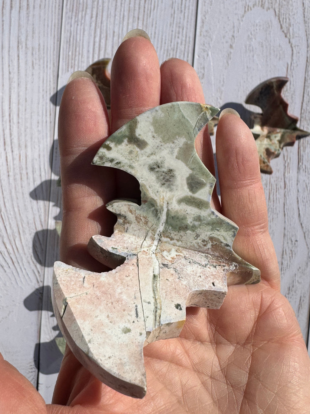 Unicorn Jasper 3d bat carving– Handcrafted Nature Décor | Natural crystal Sculpture | (Copy 2)