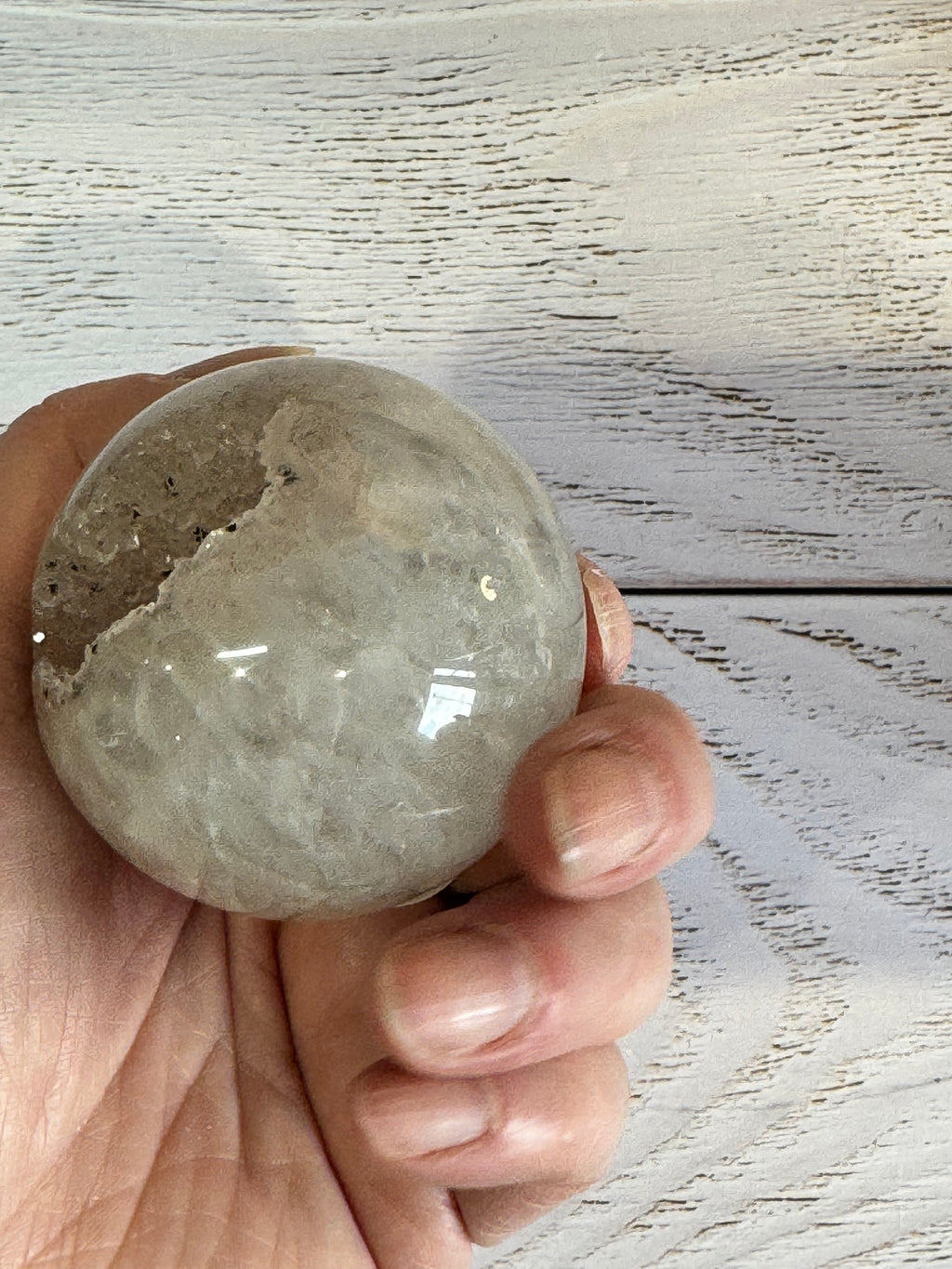 High Quality Crystal white Agate with druzy quartz spheres - Crystal home decor.