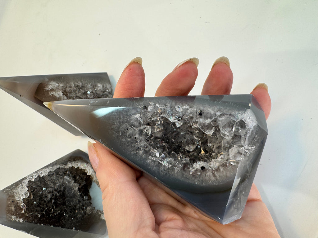 Druzy Agate Crystal Points | Natural Towers One-of-a-Kind Statement Piece | Radiant Crystals UK