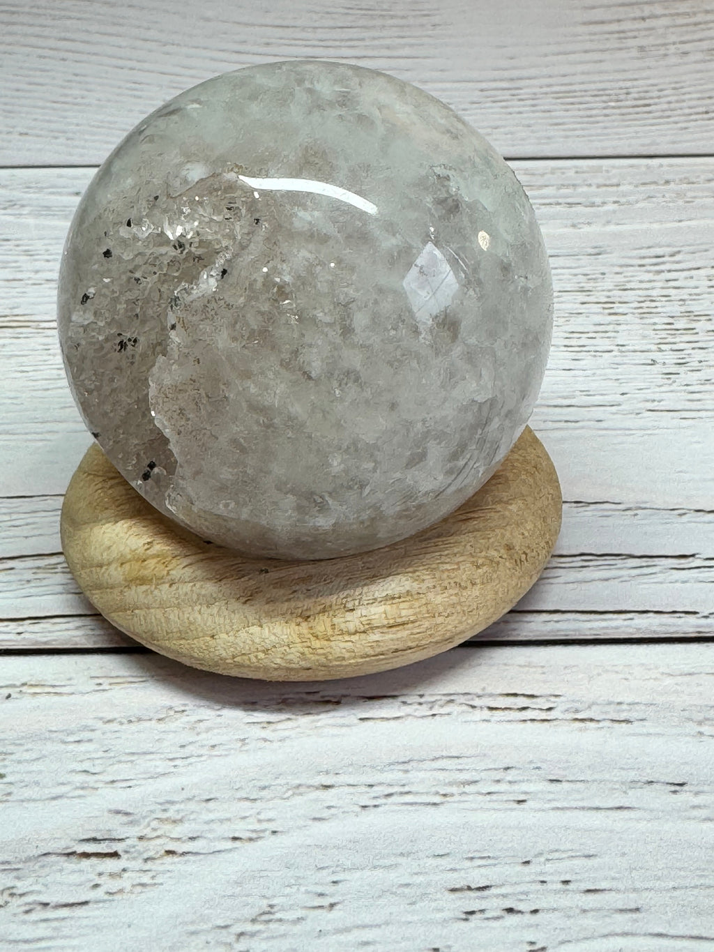 High Quality Crystal white Agate with druzy quartz spheres - Crystal home decor.
