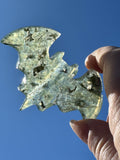 Prehnite Bat Carving – Handcrafted Nature Décor | Natural crystal Sculpture |