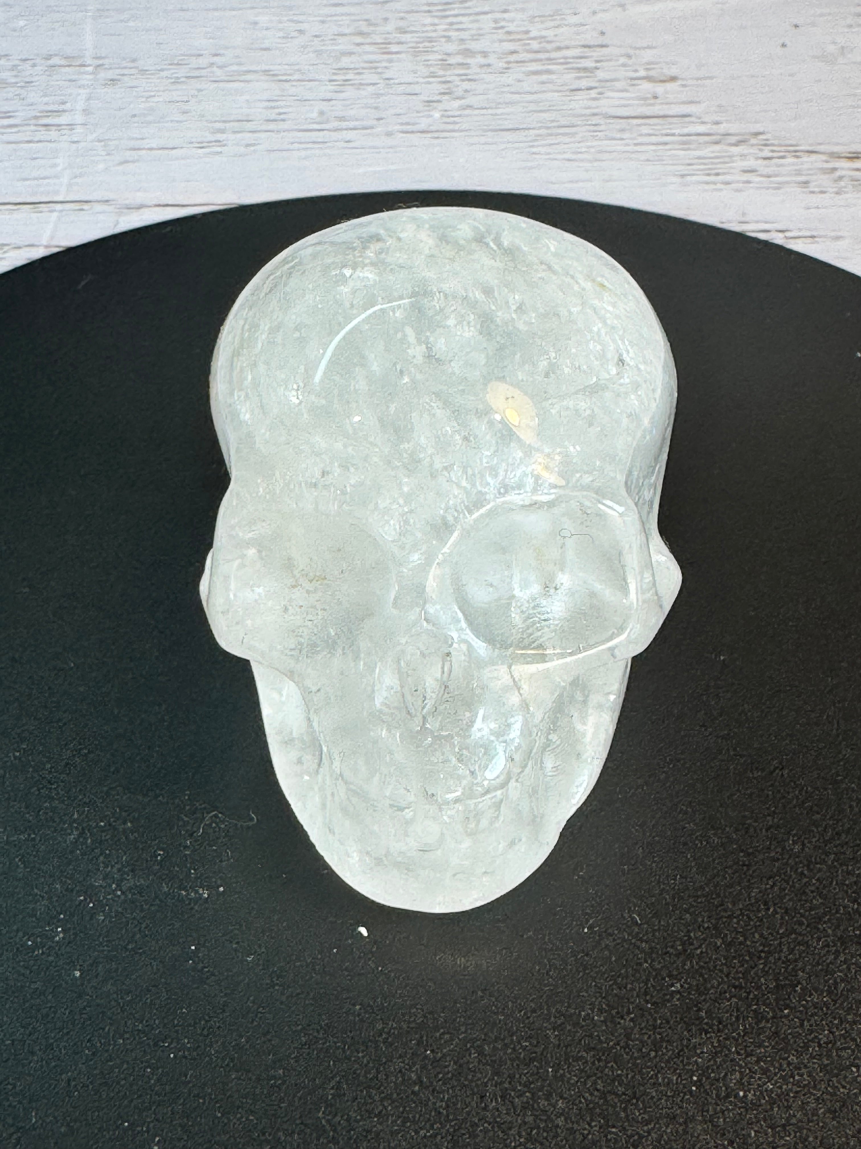 Clear quartz crystal hand carved skull