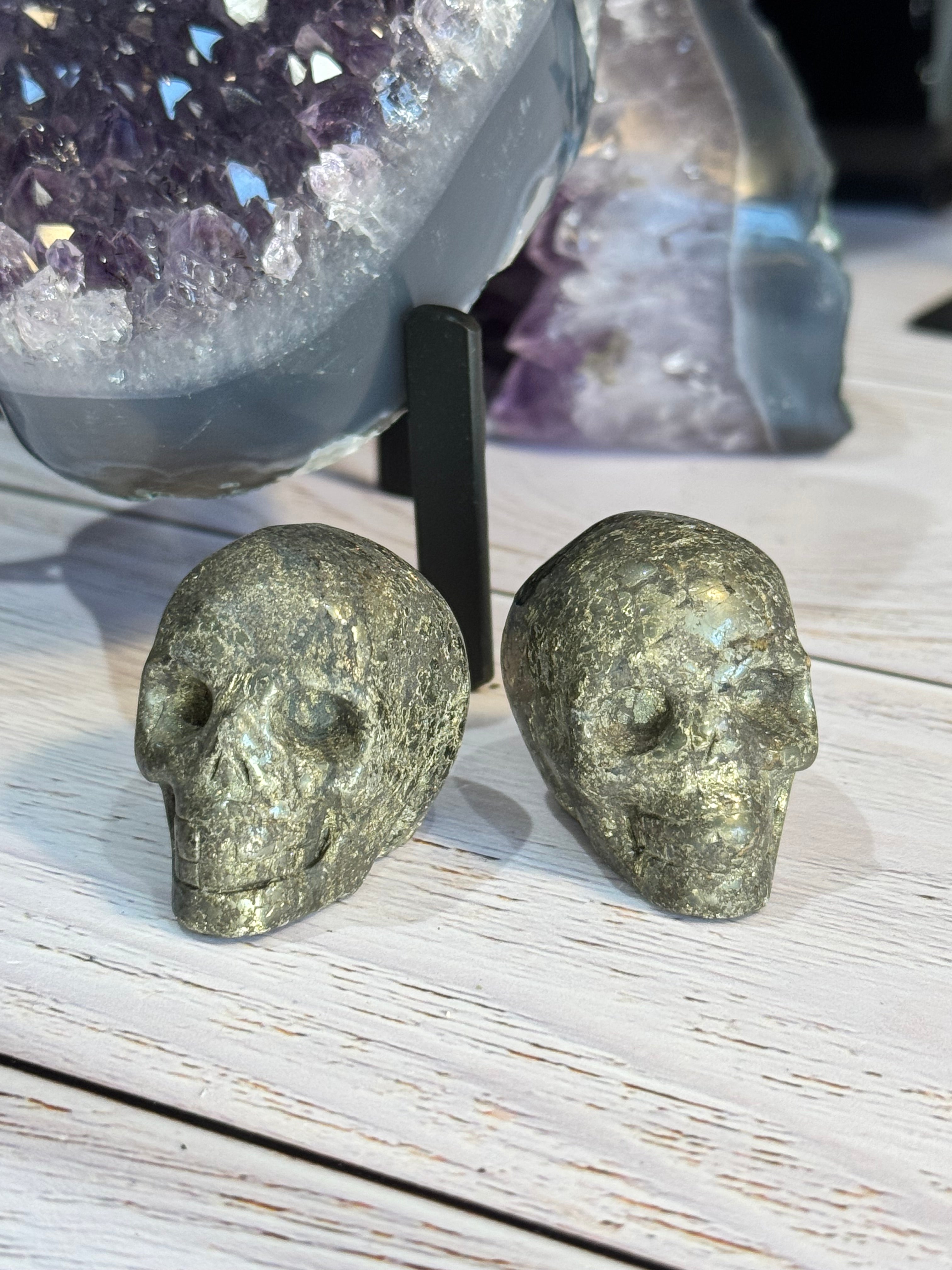 Clear quartz crystal hand carved skull