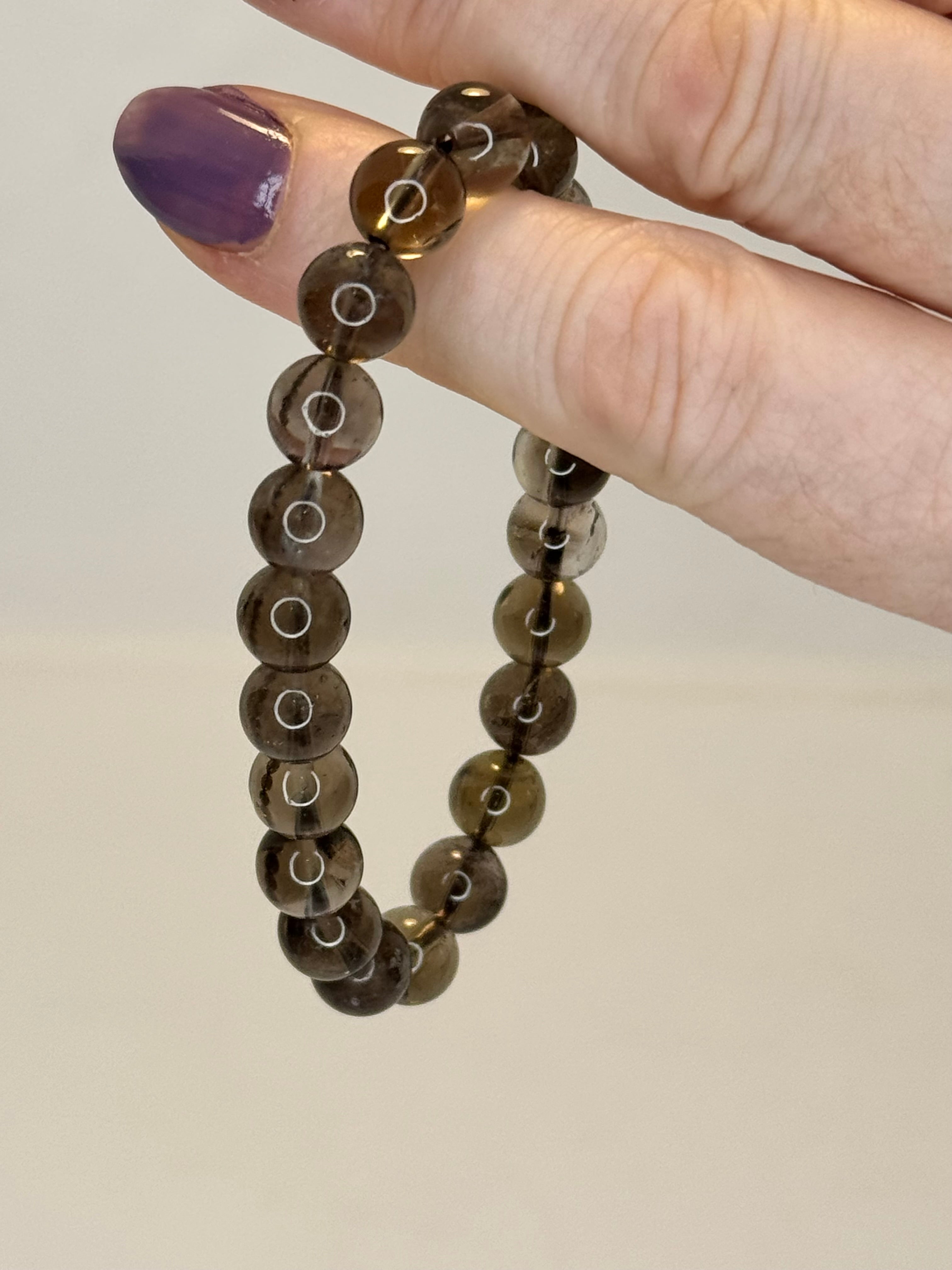 Smoky Quartz Bracelet 6mm or 8mm | Natural Crystal Bead Bracelet | Radiant Crystals UK
