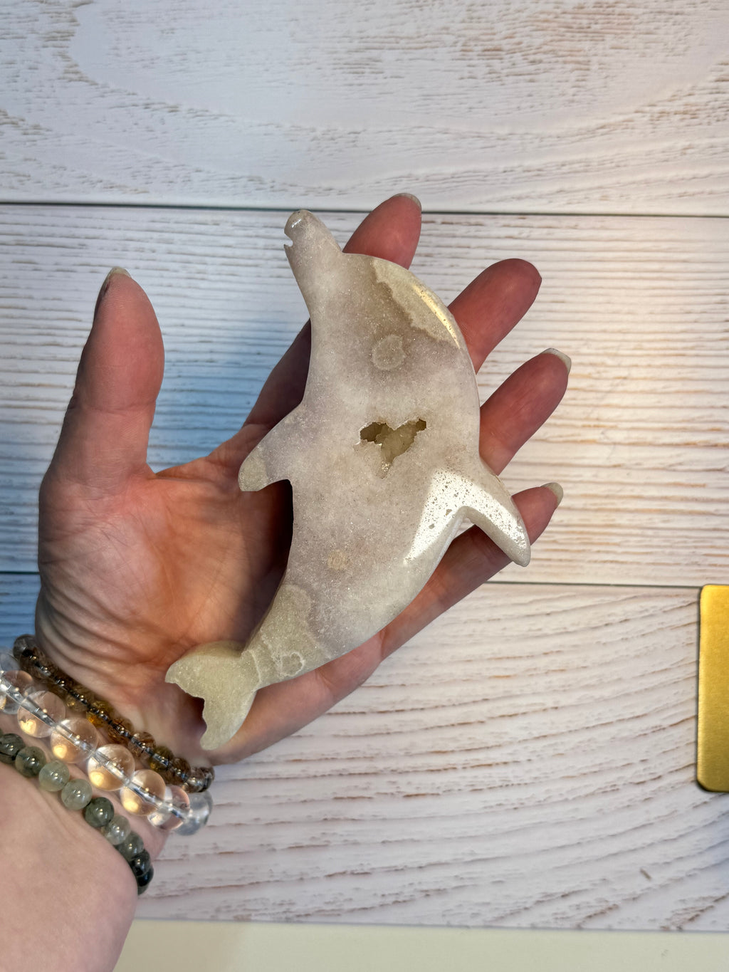 Large Pink Amethyst Dolphin on stand - Druzy Crystal Home Décor, from Brazil - Radiant Crystals UK