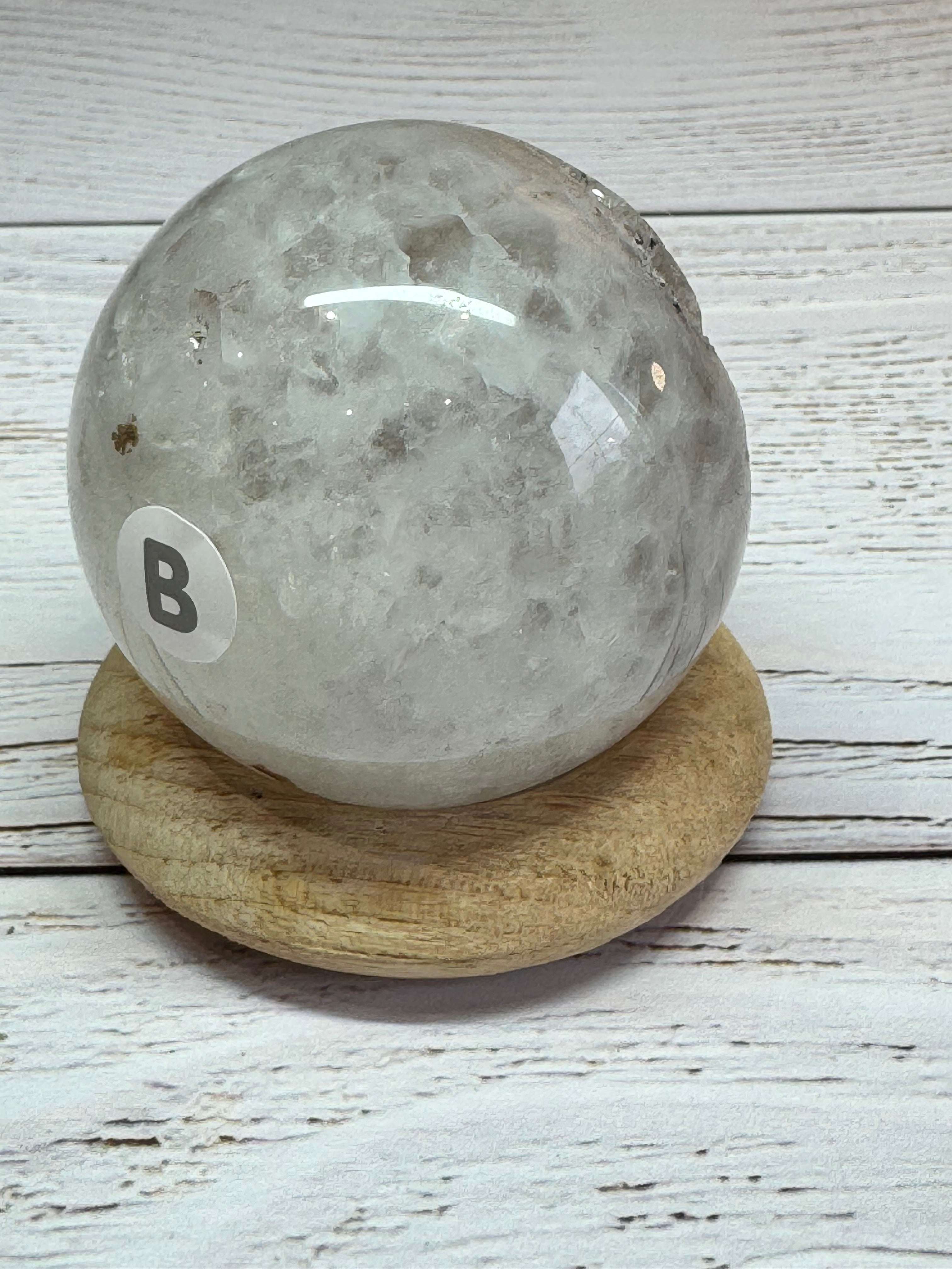 High Quality Crystal white Agate with druzy quartz spheres - Crystal home decor.