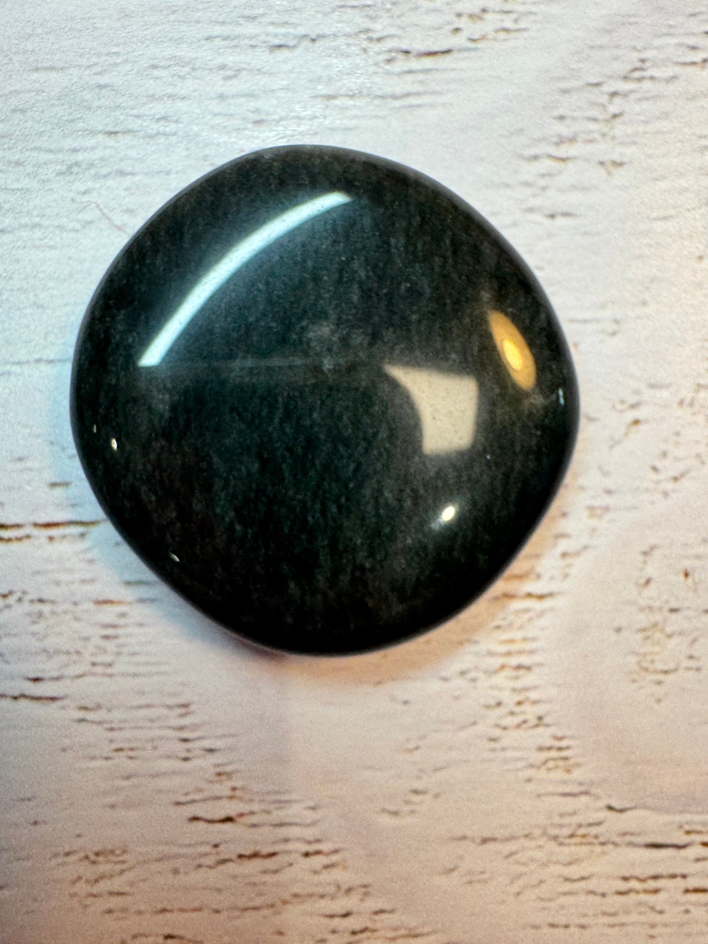 Sliver Sheen Obsidian palm stone – Polished Grounding Crystal for Protection, Stability & Emotional Clarity